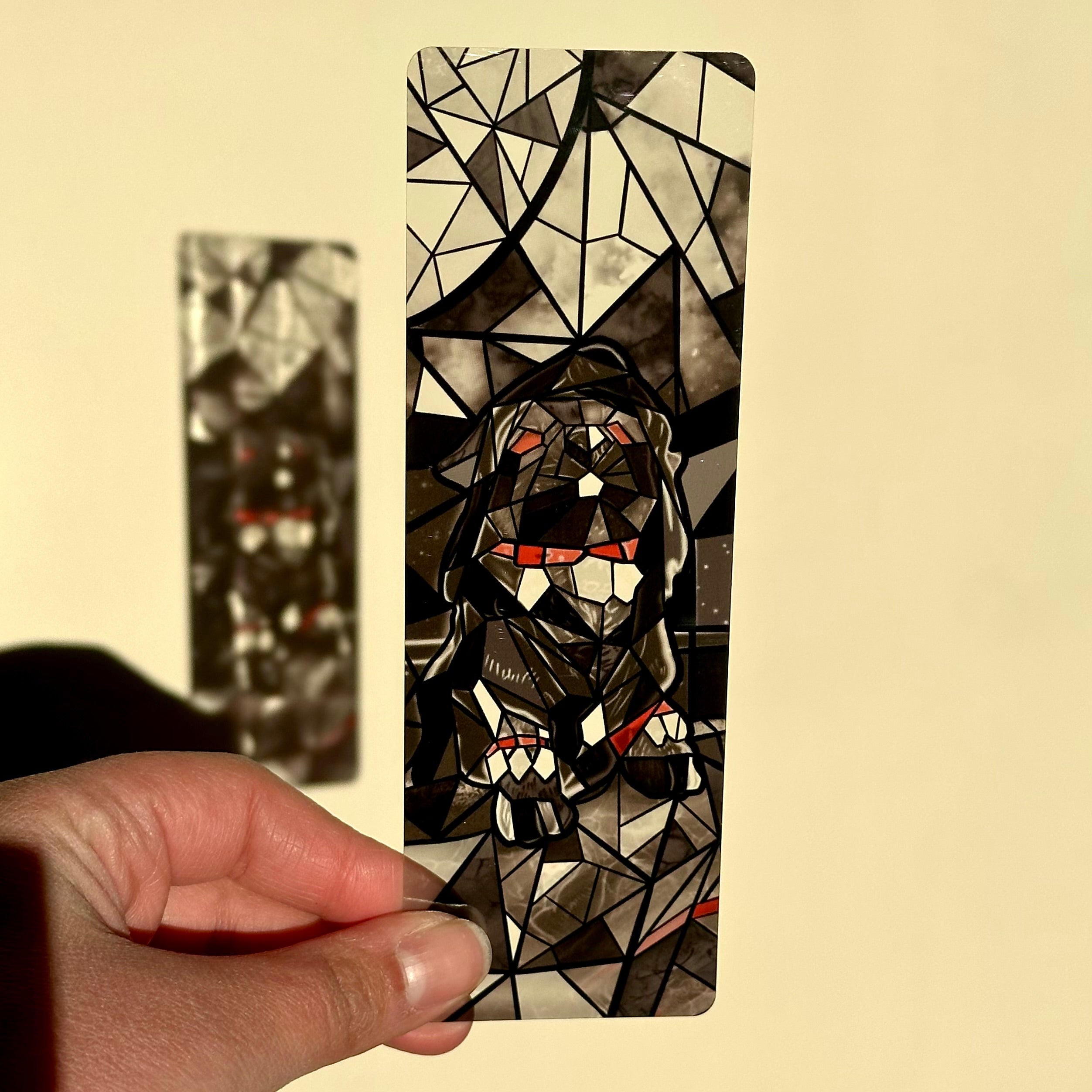 Thomas the Gothic Bulldog Stained Glass Inspired Transparent Bookmark