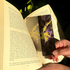 Luna The Cosmic Chaotic Cat  Stained Glass Inspired Transparent Bookmark
