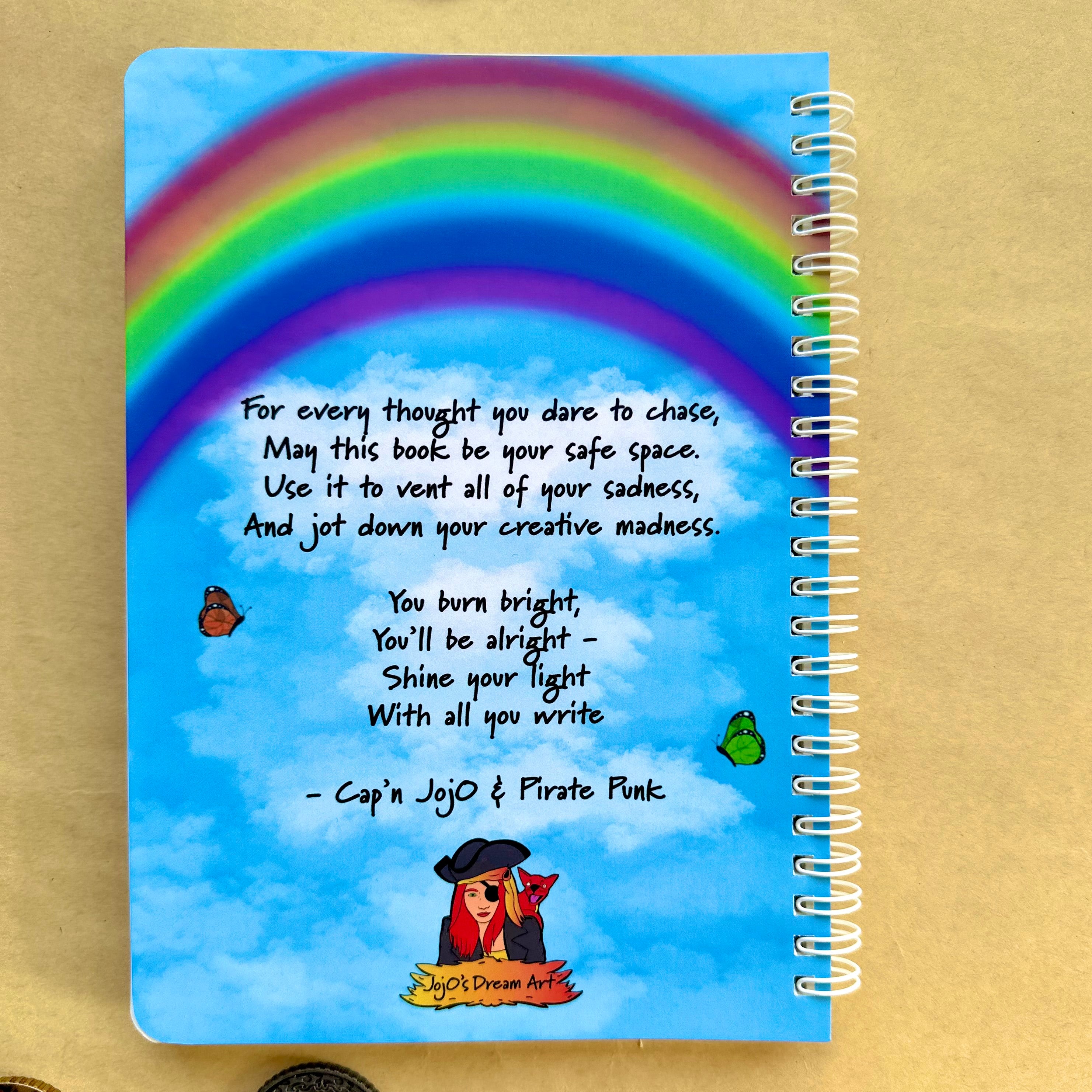 Punk looking for Clover's Green Foil A5 Spiral Notebook