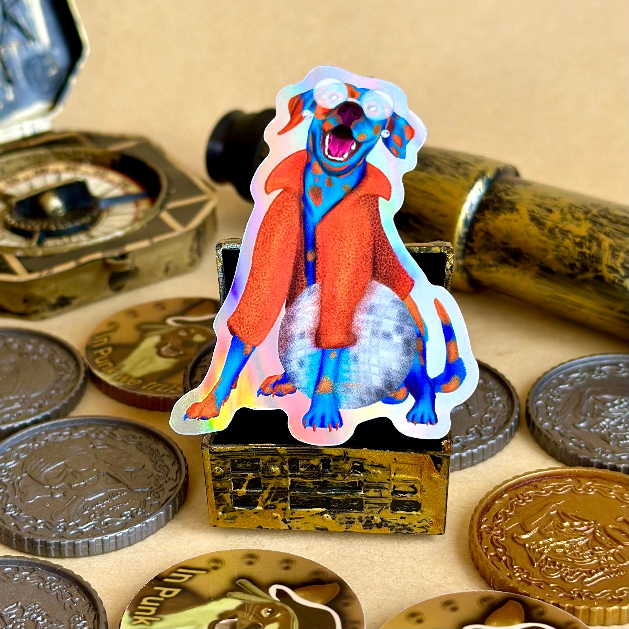 Disco Dash the Dancing Dalmatian Holographic Sticker