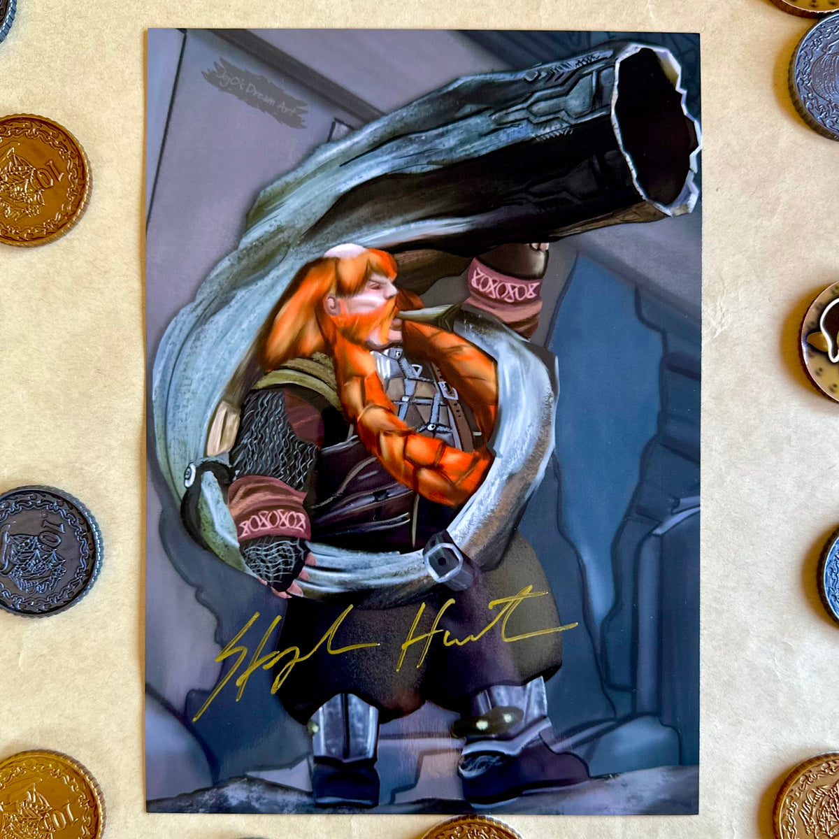 Bombur Raised UV Signed A5 Art Print