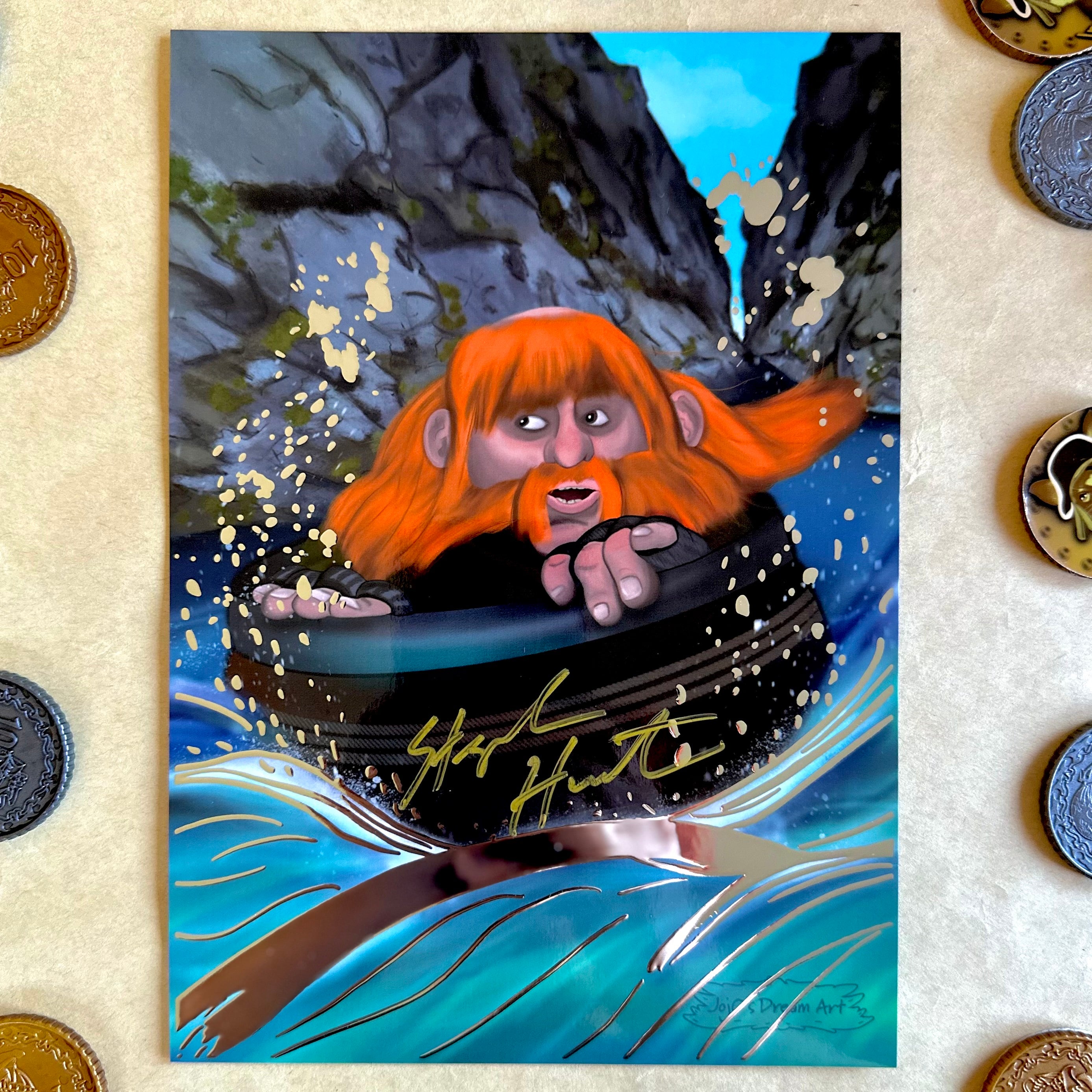 Bombur Signed Silver Foil A5 Art Print