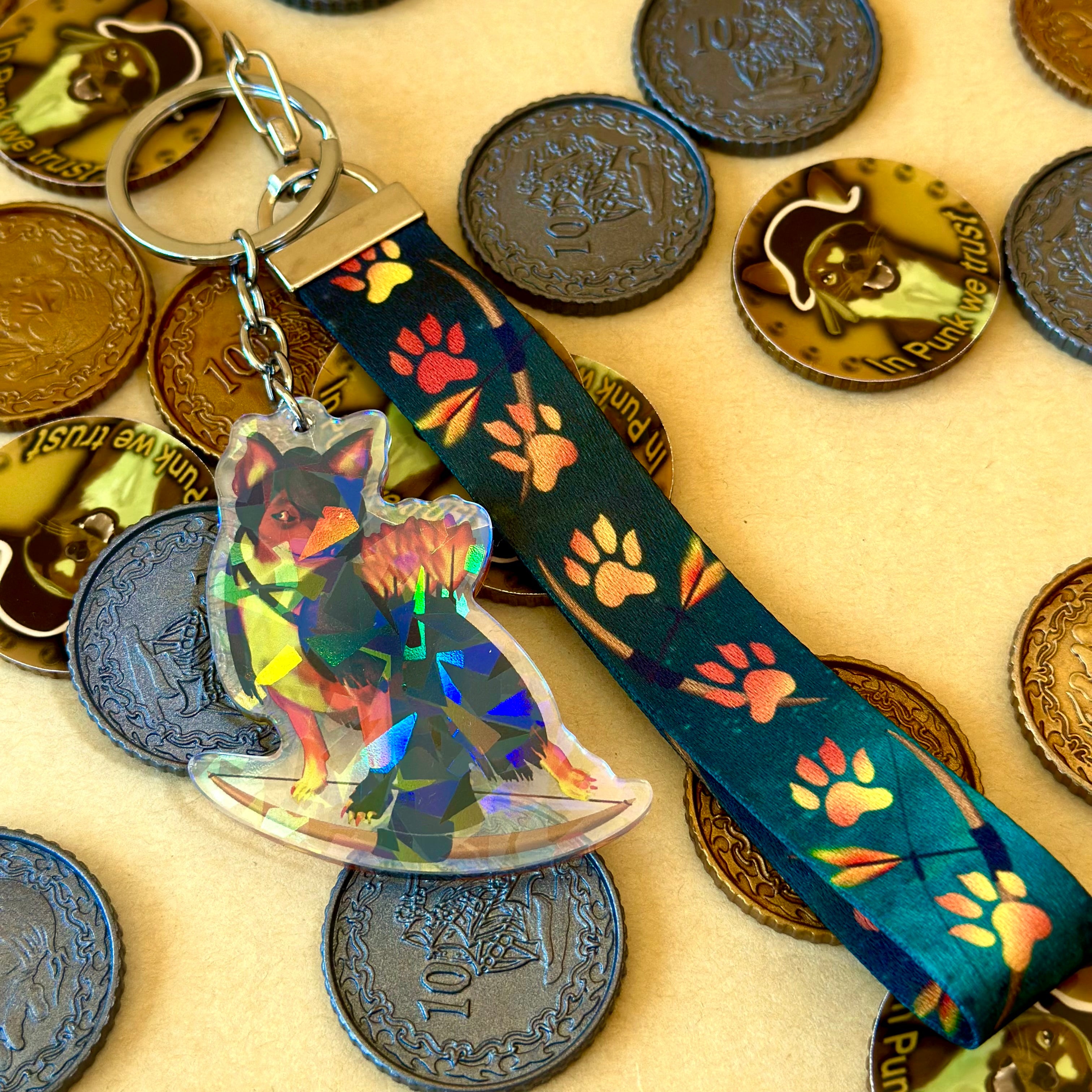 Punk the Rogue Lanyard with Acrylic Charm - Tales of the Twilight Tailes Fantasy Chihuahua's