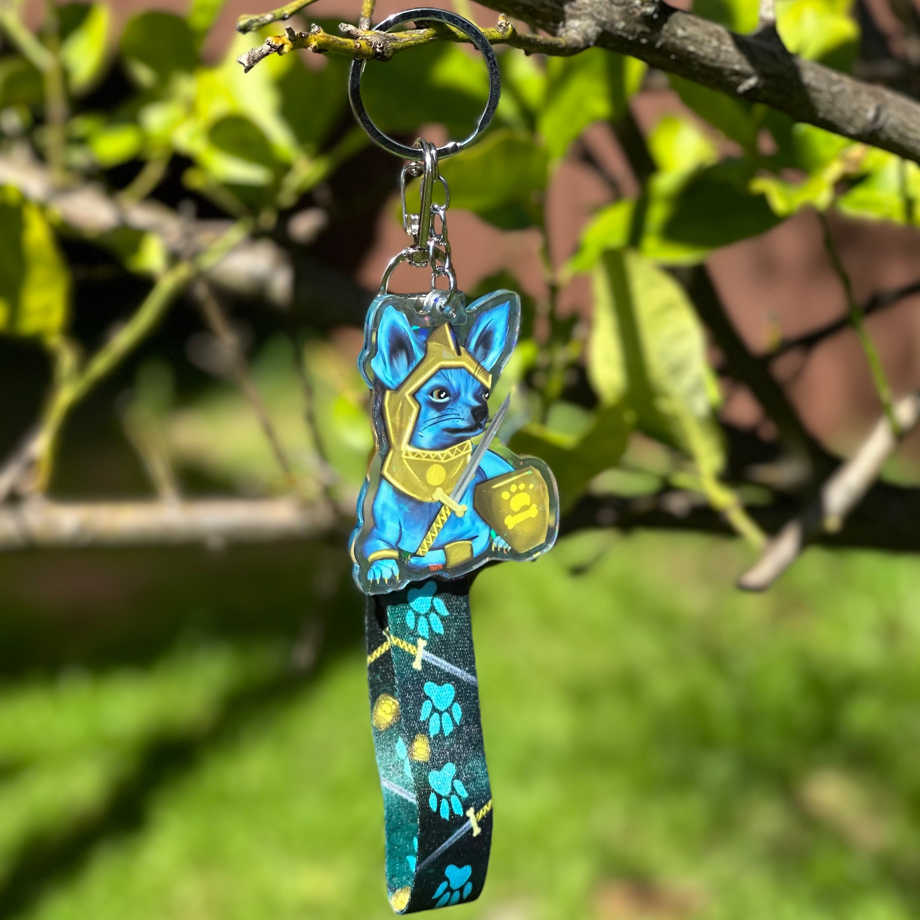 Sir Wawa of Chi the Paladin Lanyard with Acrylic Charm - Tales of the Twilight Tailes Fantasy Chihuahua's