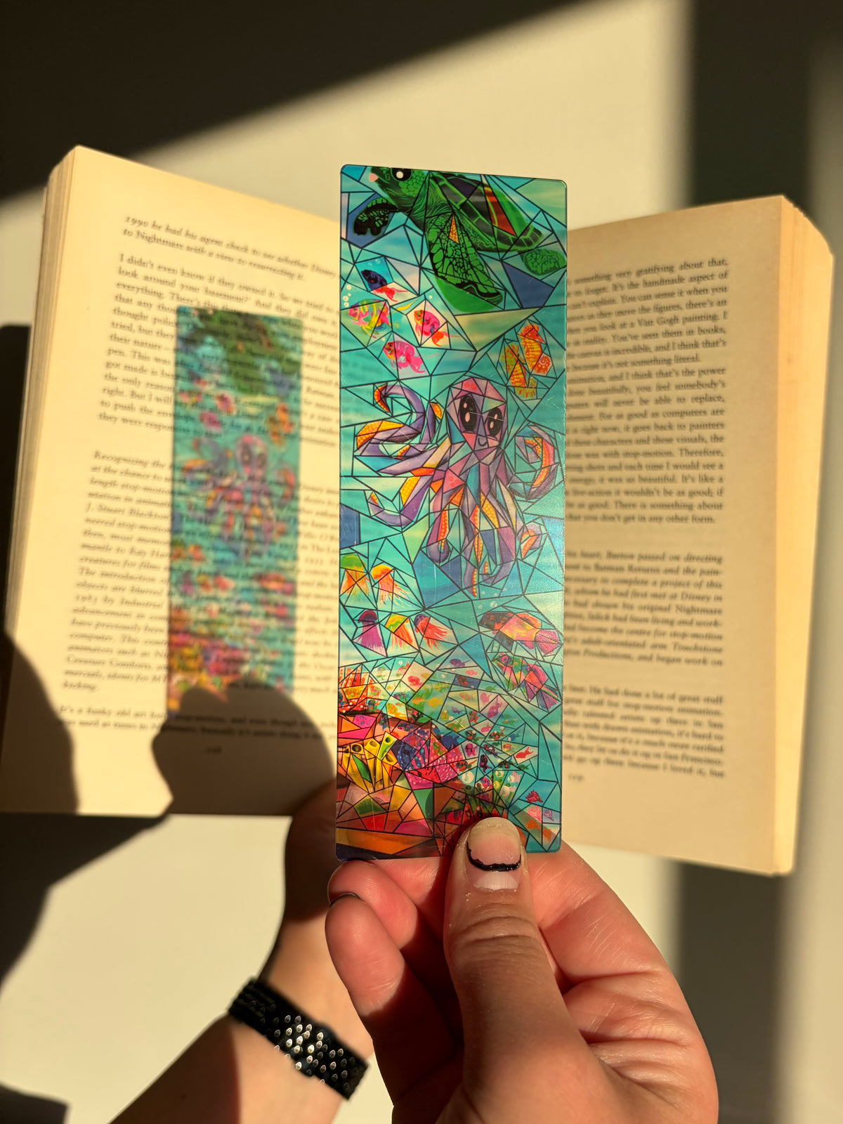 Colourful Ocean Scene Stained Glass Inspired Transparent Bookmark
