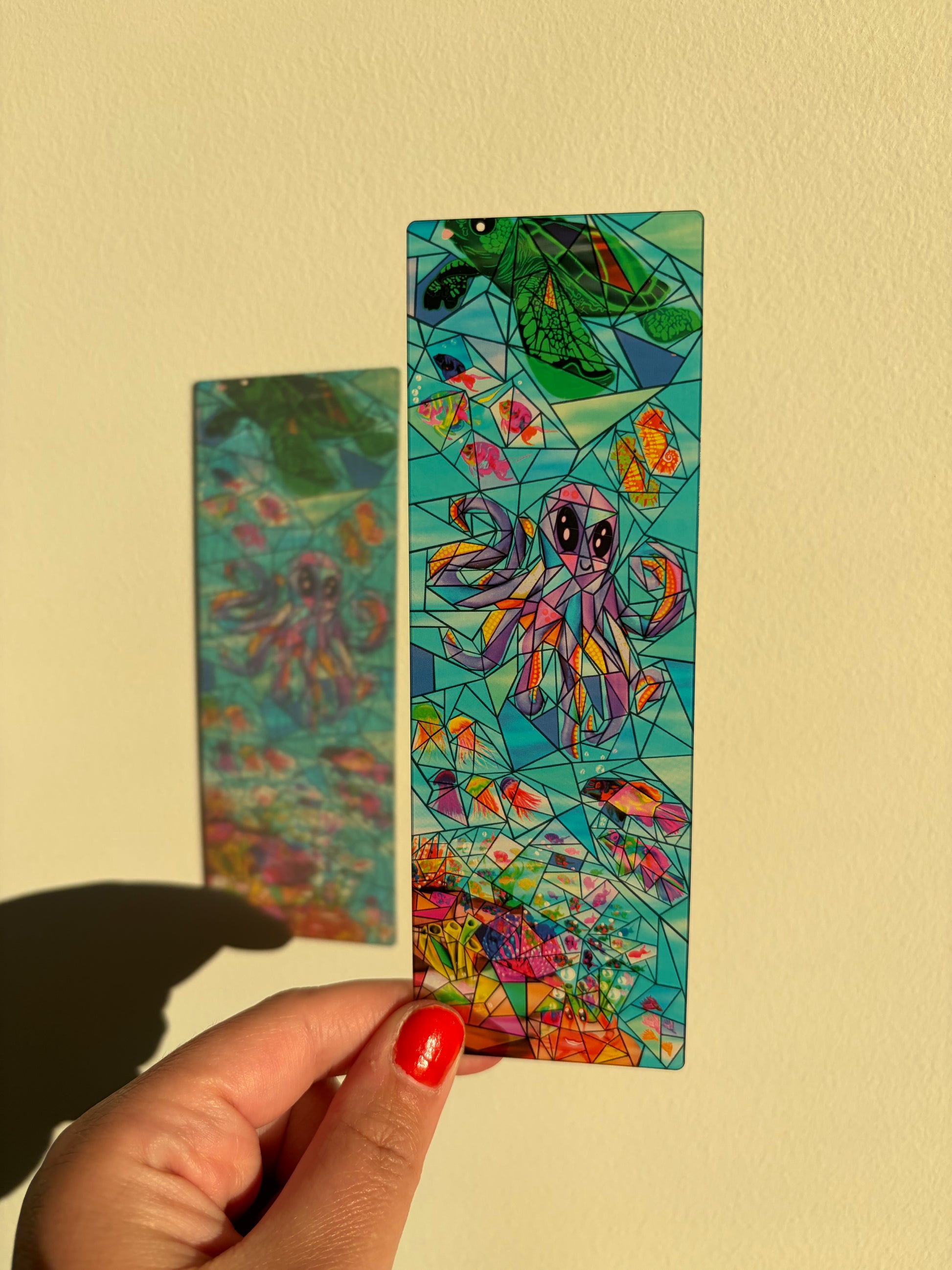 Colourful Ocean Scene Stained Glass Inspired Transparent Bookmark