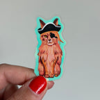 Captain Purrl the Pirate Cat Glow in the Dark Sticker