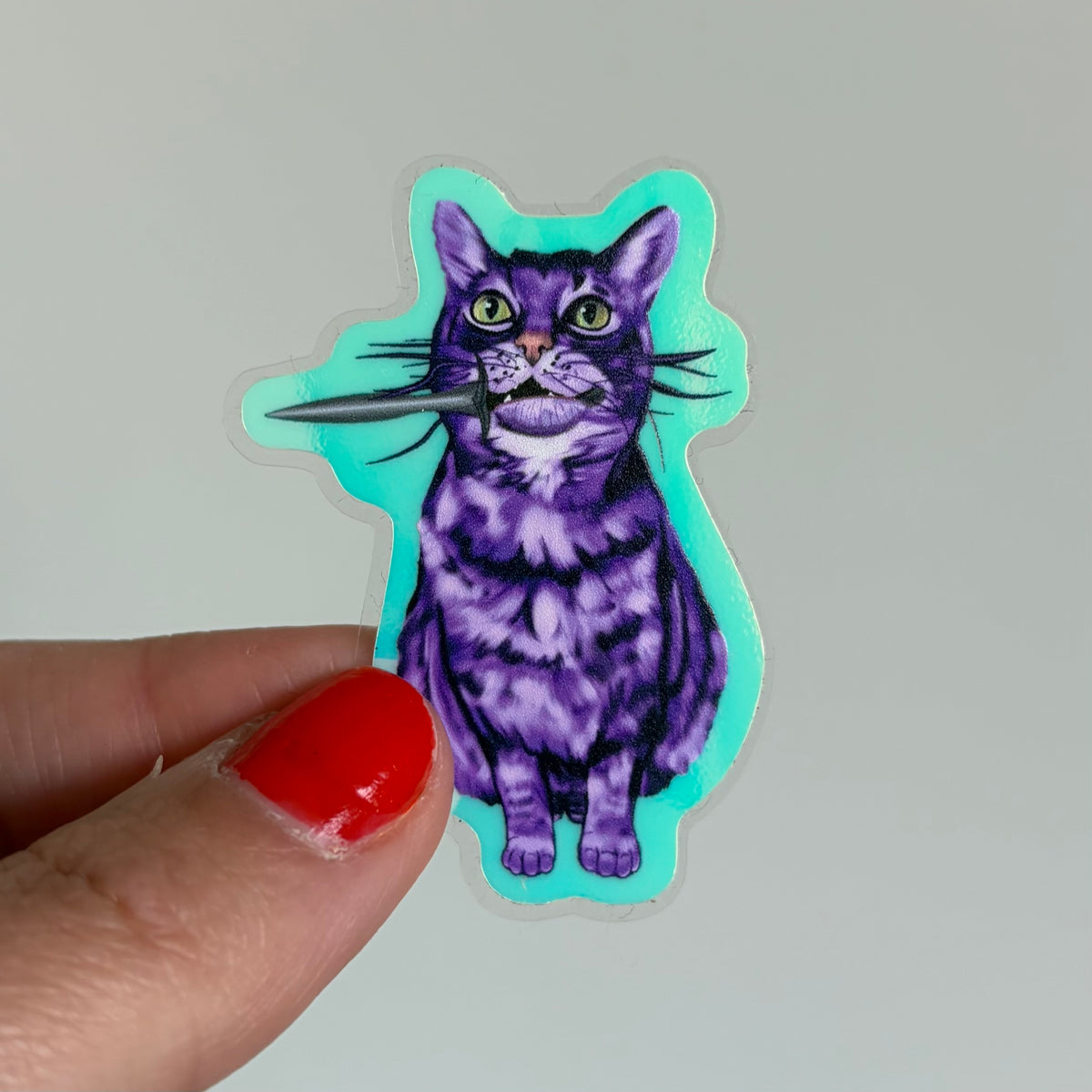 Rosie Knife Kitty Glow in the Dark Sticker