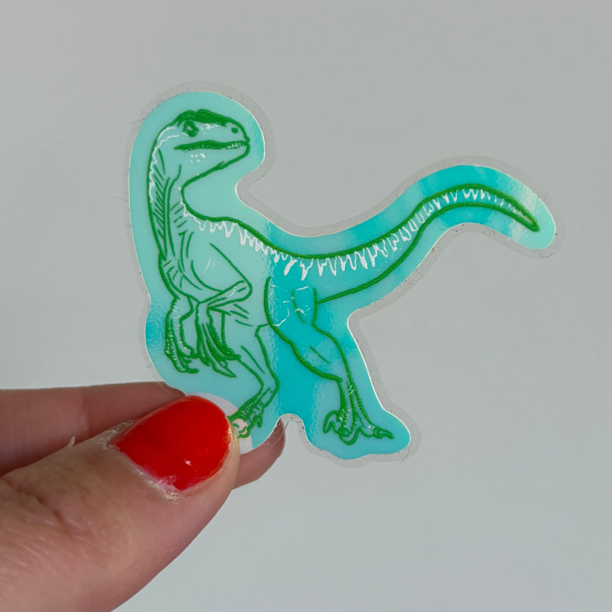 Velociraptor Dinosaur Glow in the Dark Sticker