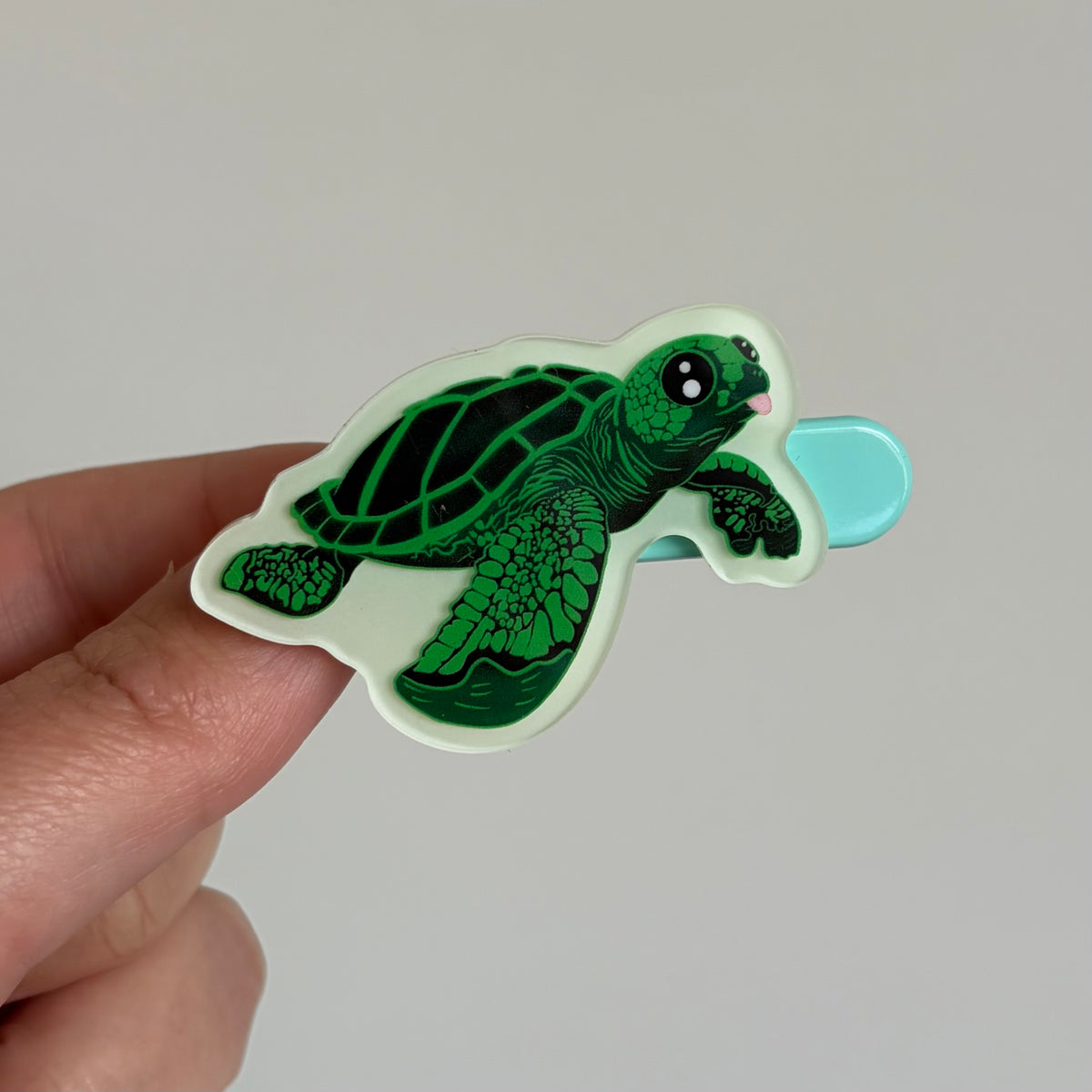 Taco the Turtle Glow in the Dark Hair Clip