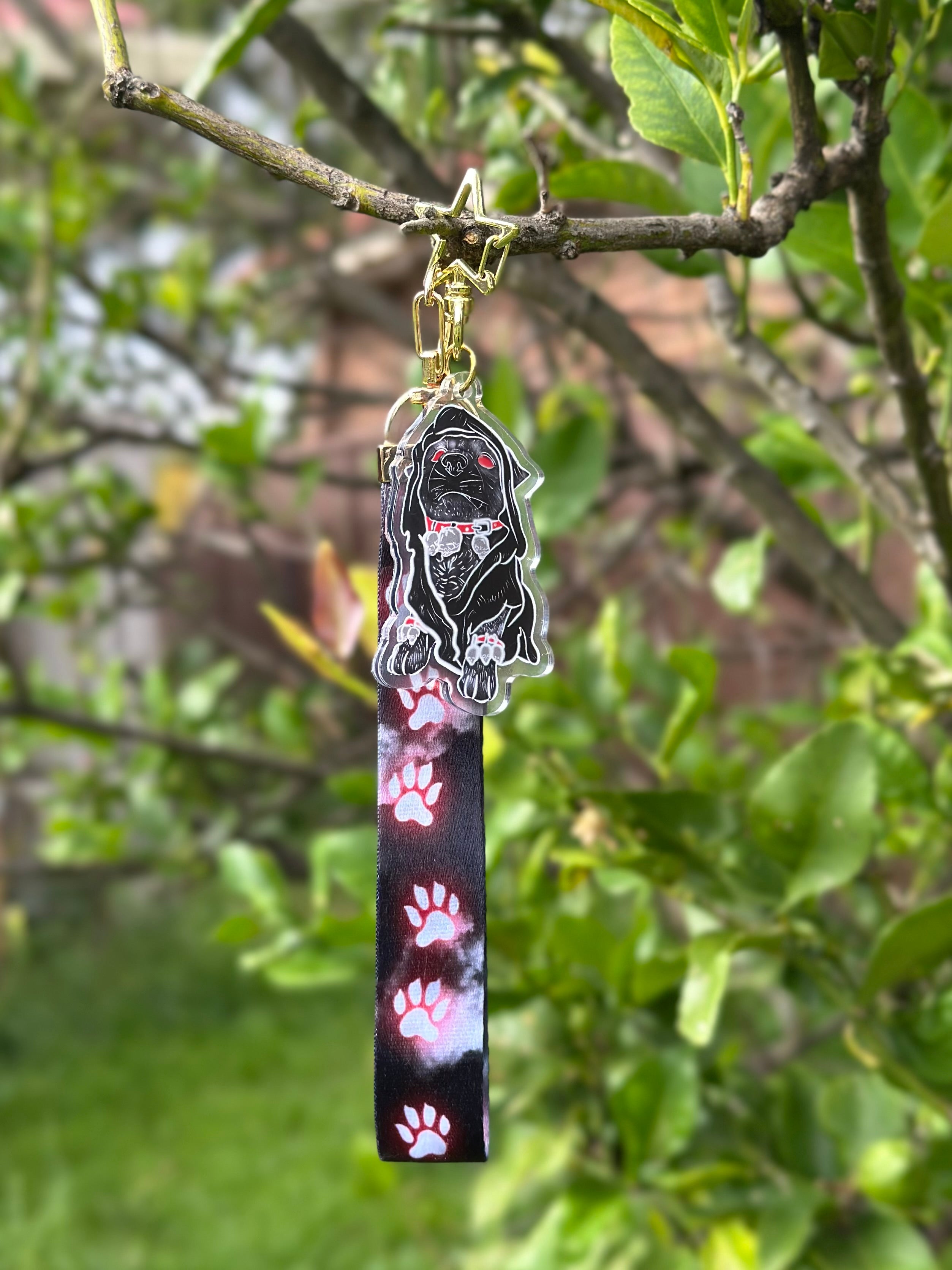 Thomas the Goth Bulldog Acrylic Keychain or Lanyard!