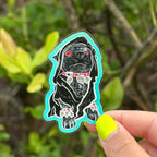 Thomas the Goth Bulldog Glow in the Dark Sticker