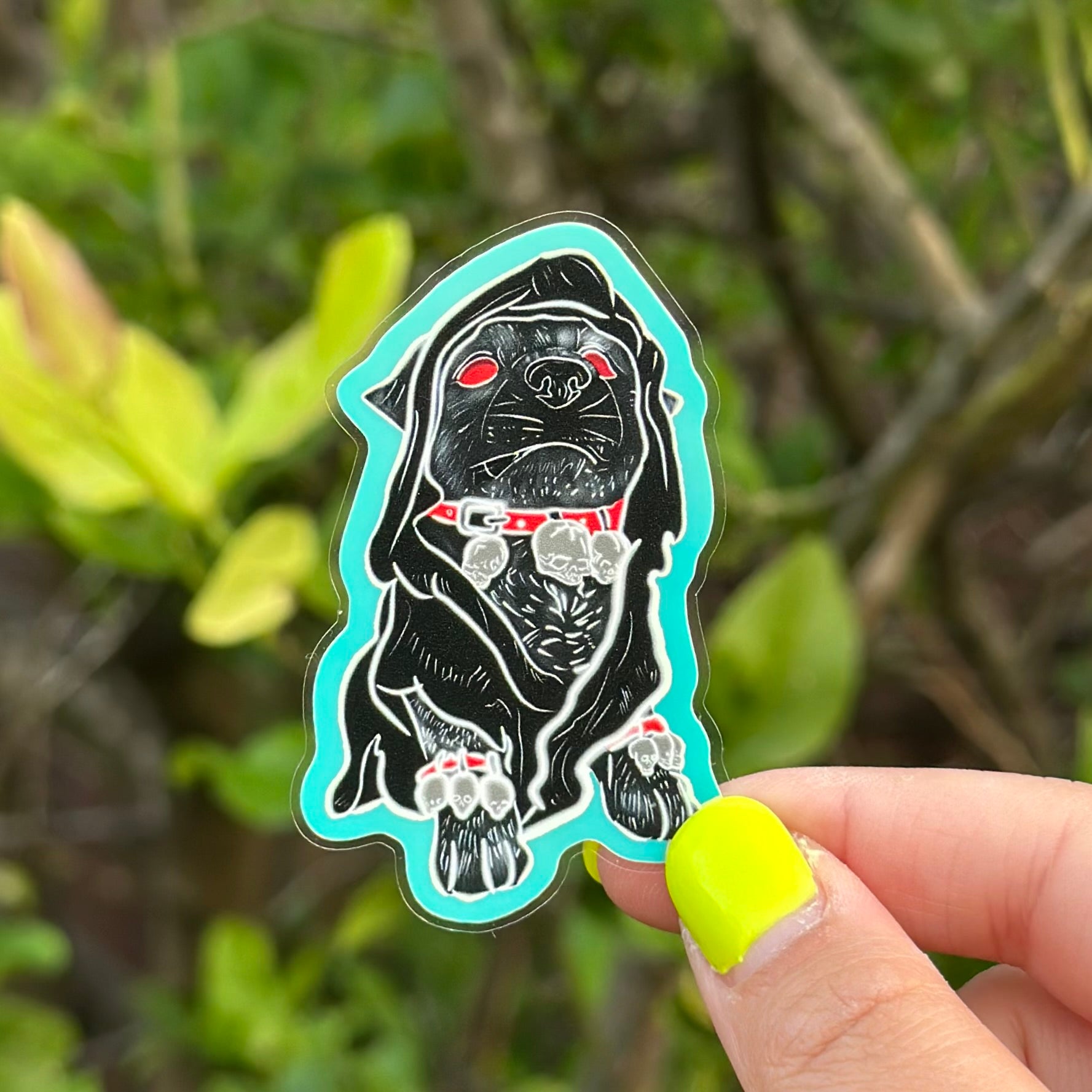 Thomas the Goth Bulldog Glow in the Dark Sticker
