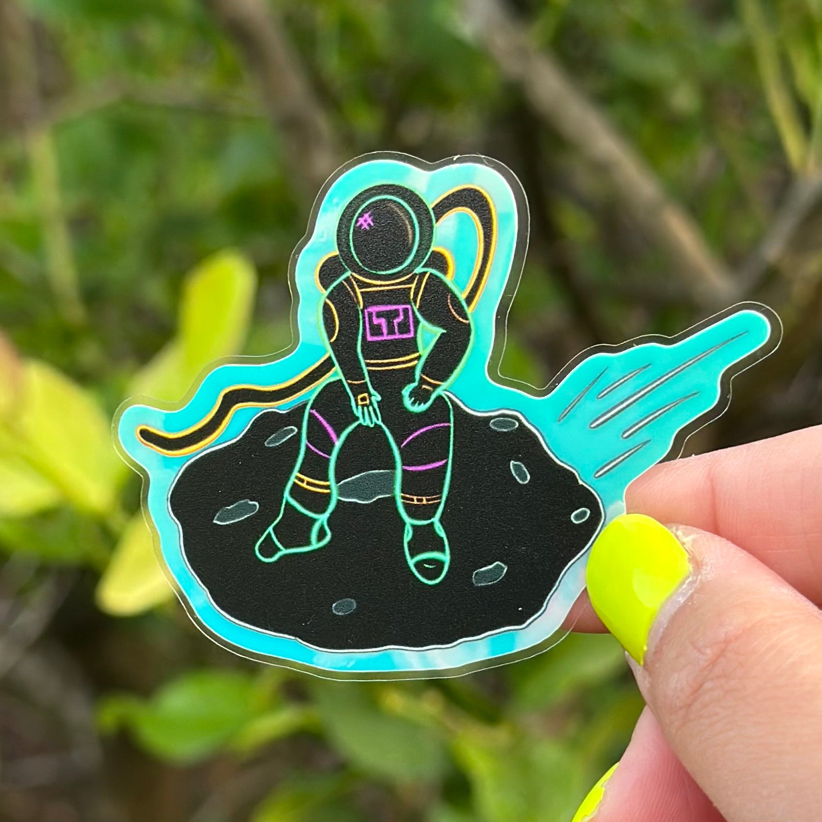 Falling Astronaut Glow in the Dark Sticker