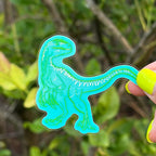 Velociraptor Dinosaur Glow in the Dark Sticker