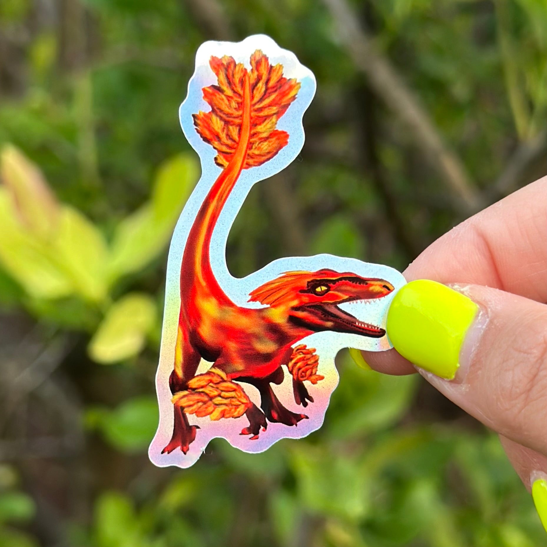 Pyroraptor Dinosaur Holographic Sticker