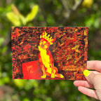 Queen Punk the Chihuahua on her throne A6 Postcard Print