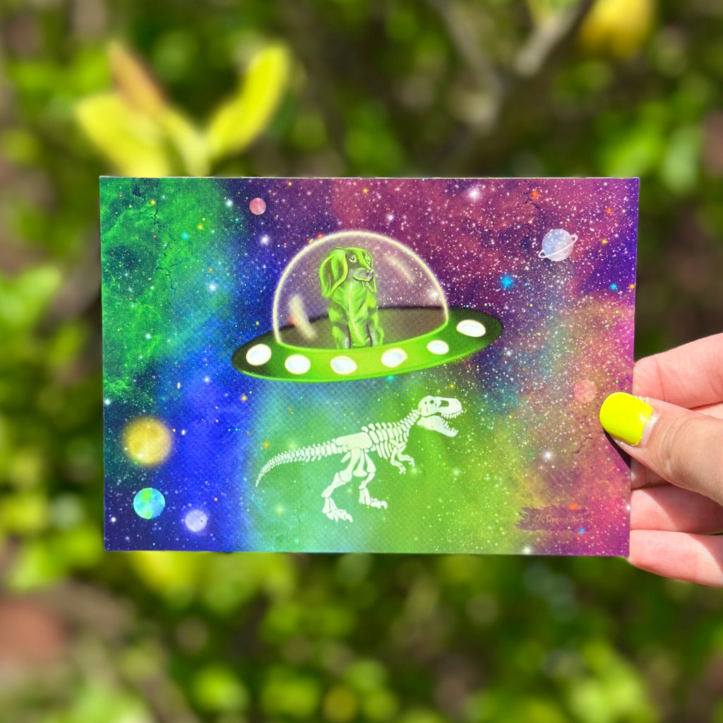 Stella the Space Dachshund A6 Postcard