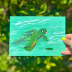 Taco the Sea Turtle A5 Foil Art Print