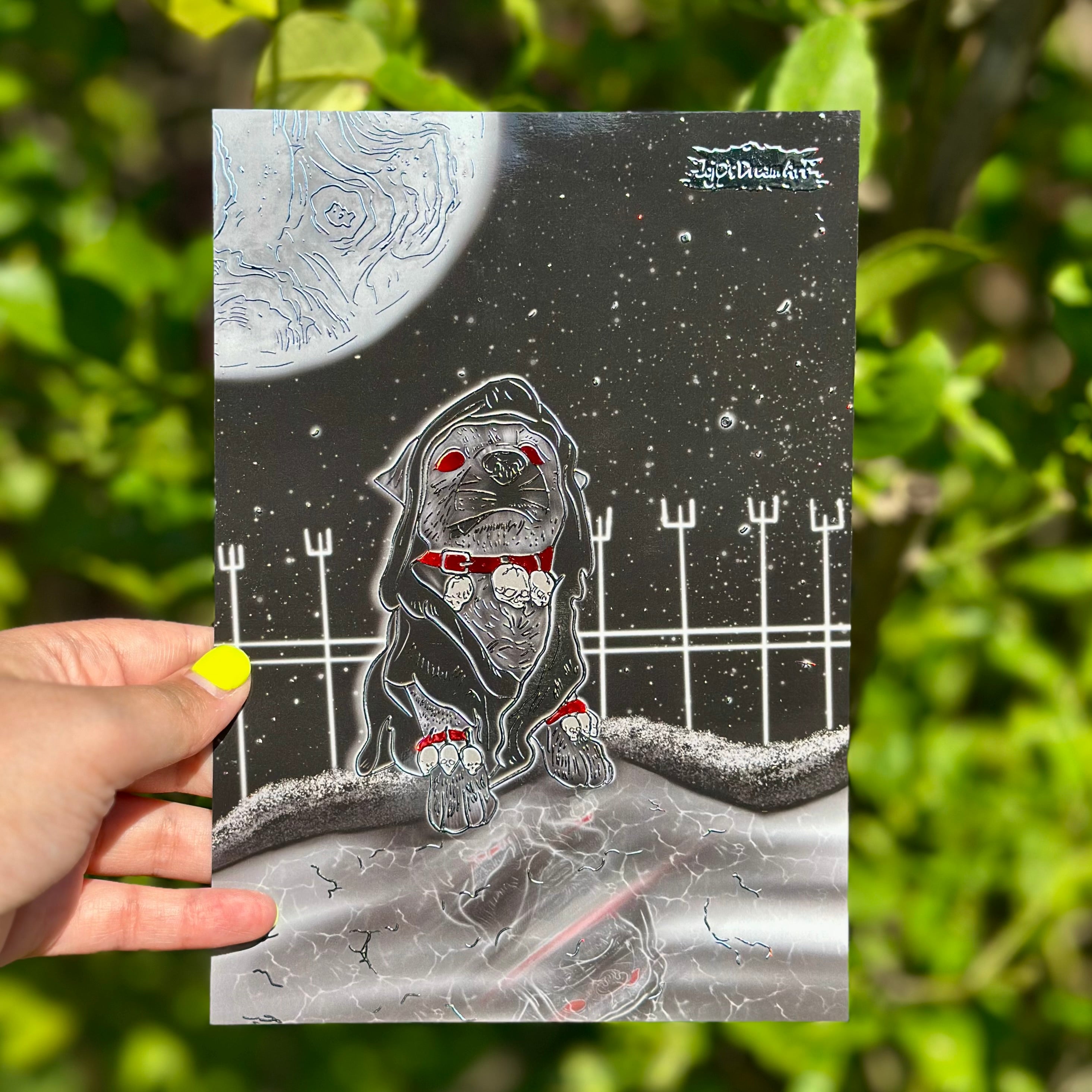 Thomas the Gothic Bulldog A5 Foil Art Print