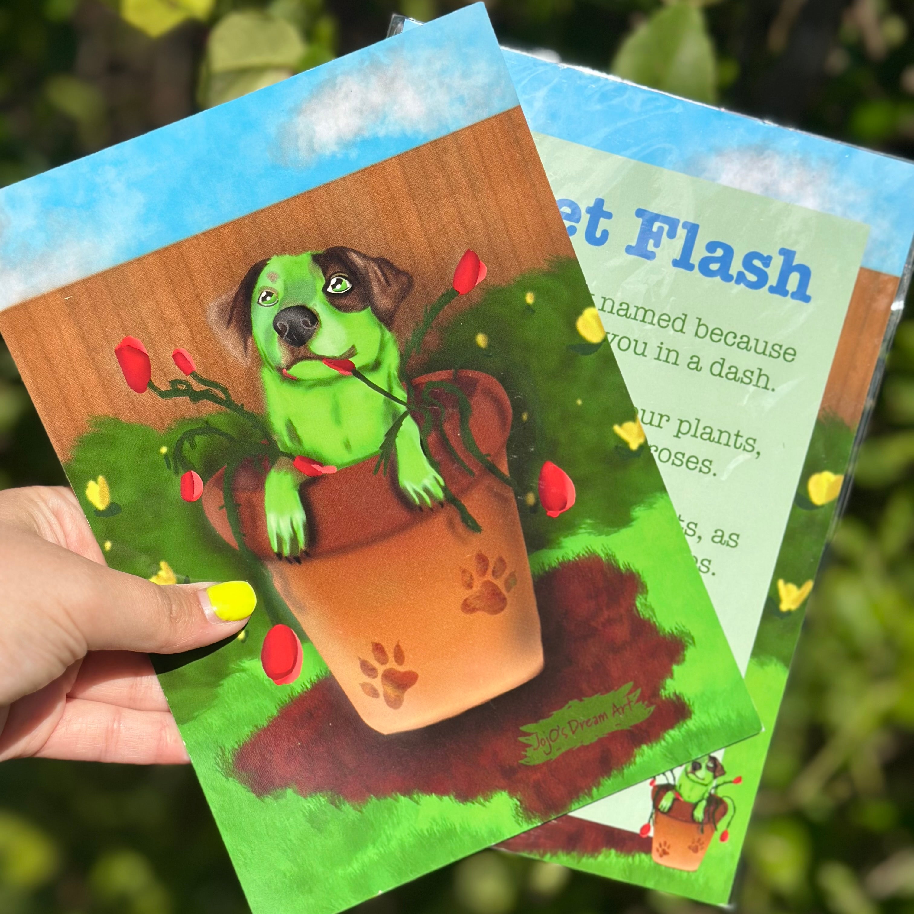 Pot Plant Flash the Cattle dog A5 Art Print and Short Story