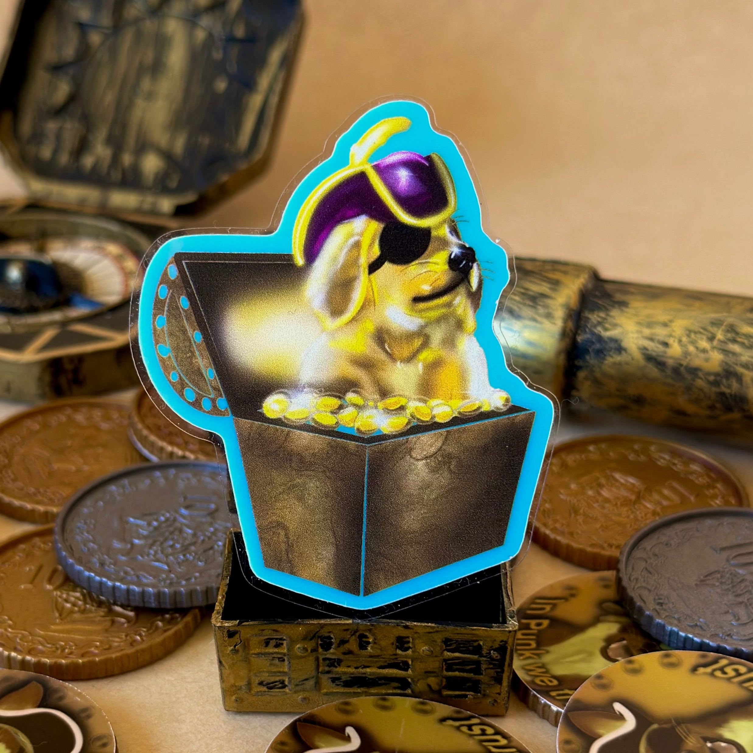 Golden Treasure Retriever Glow in The Dark Sticker