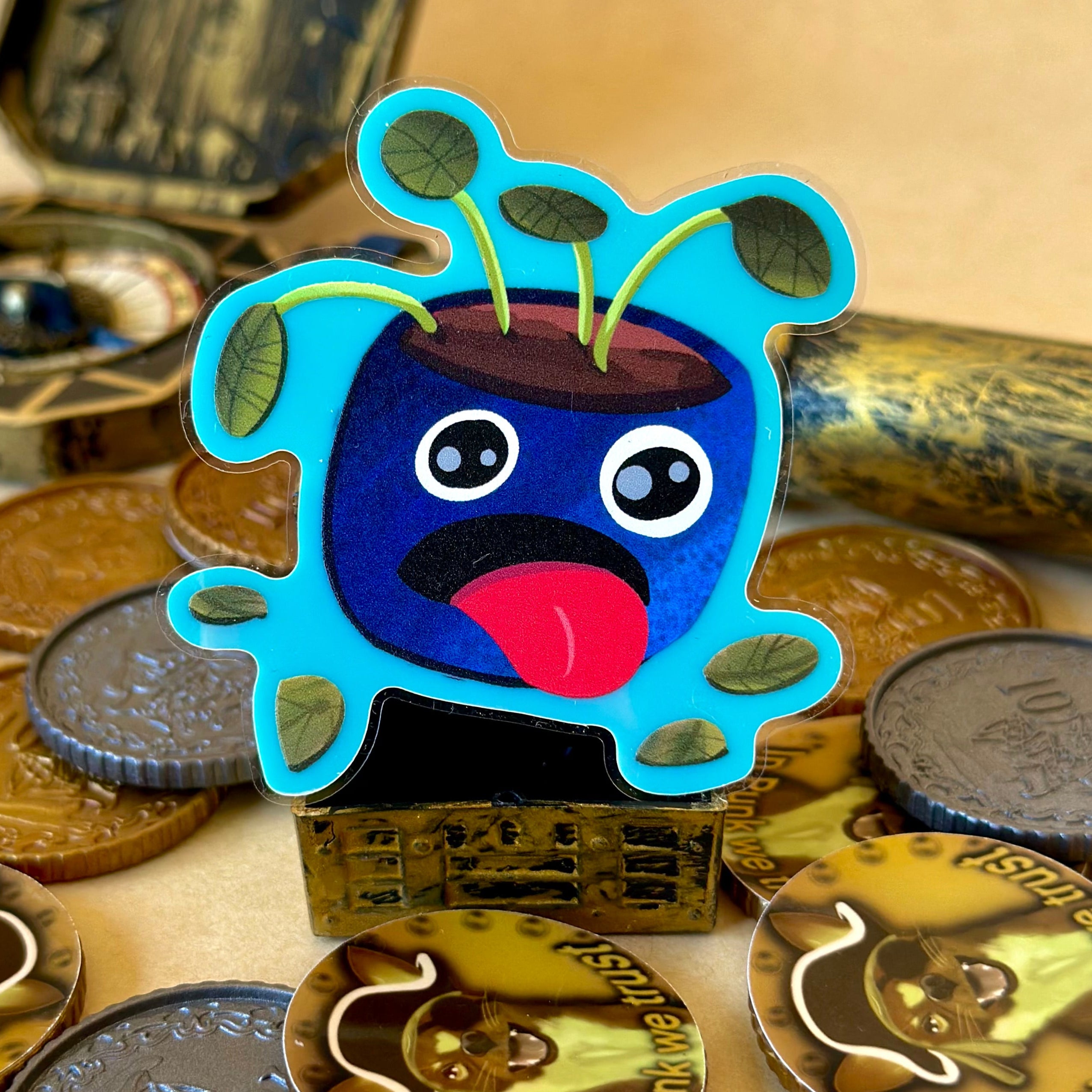 Thirsty Pot Plant Glow in the Dark Sticker