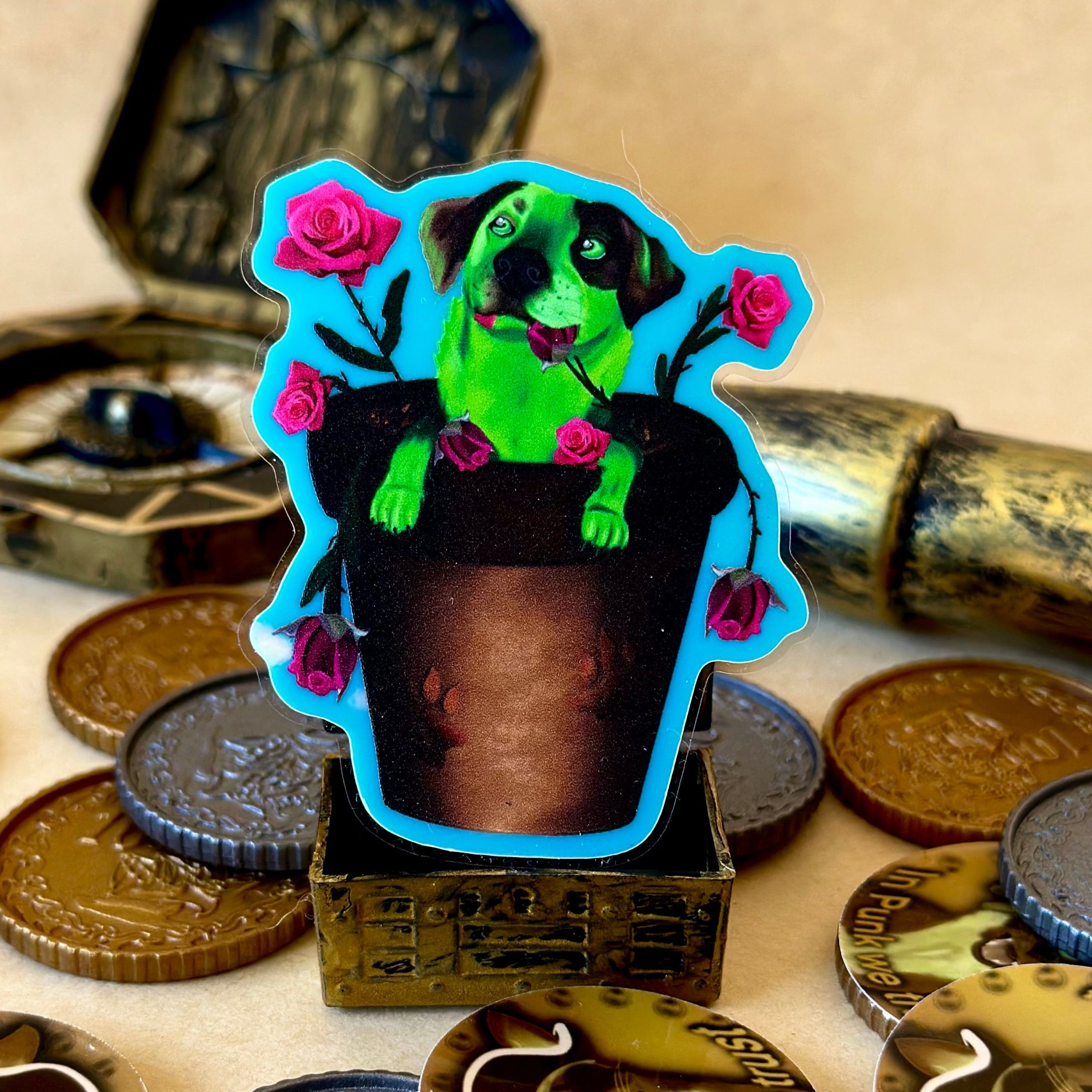 Pot Plant Flash the Cattle Dog Glow in the Dark Sticker (New Design)