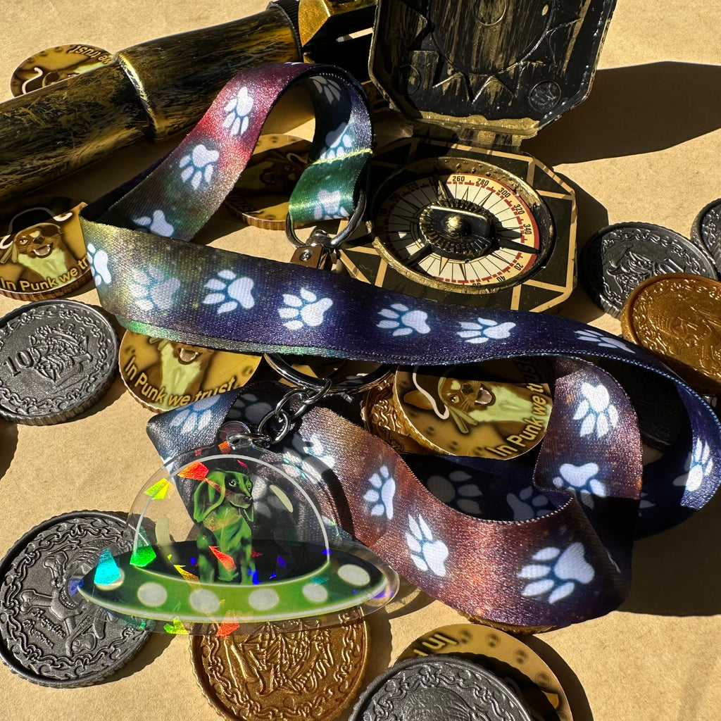 Stella the Space Dachshund Keychain or Lanyard (Long or Short)