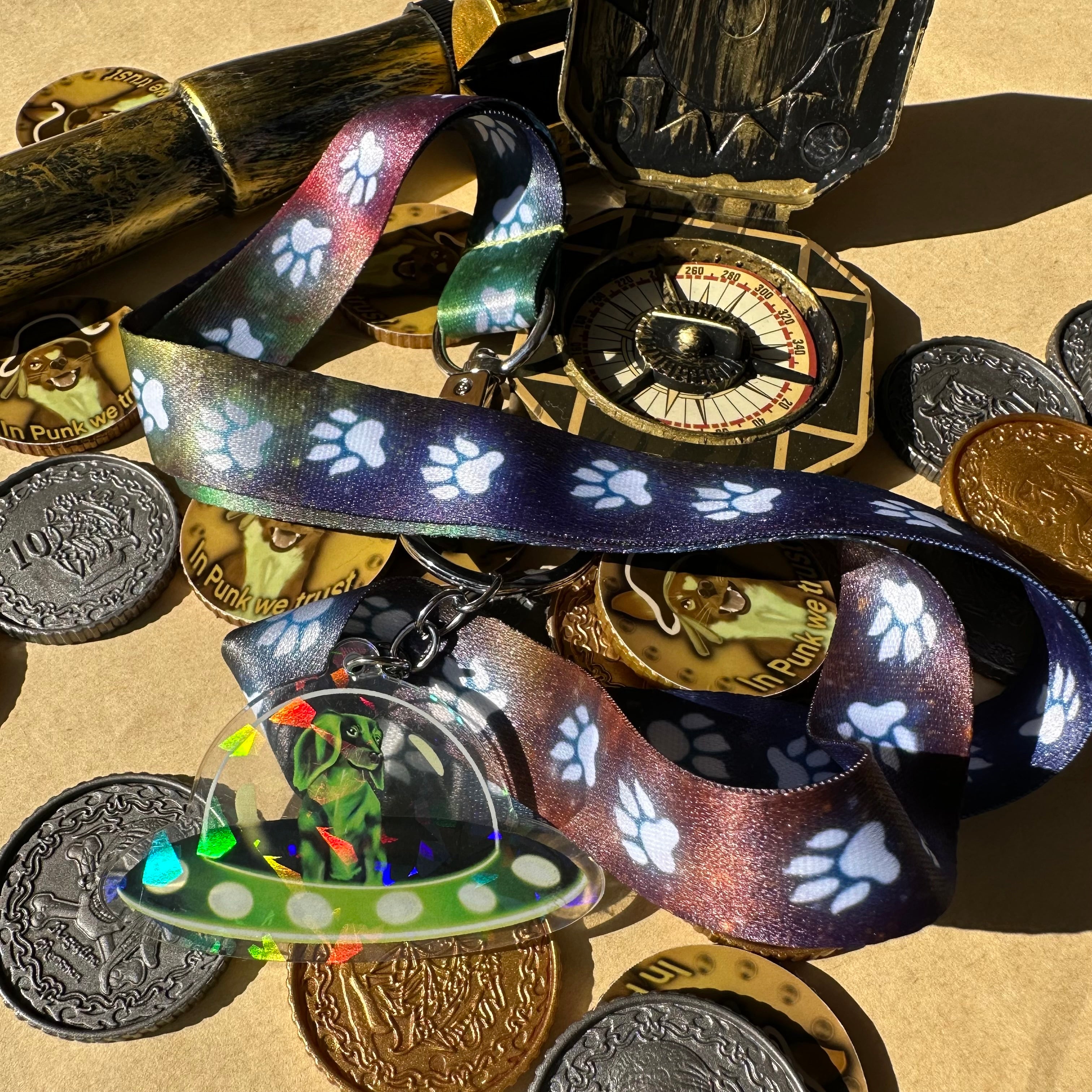 Stella the Space Dachshund Keychain or Lanyard (Long or Short)