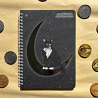 Cat on the Moon Foil A5 Spiral Notebook