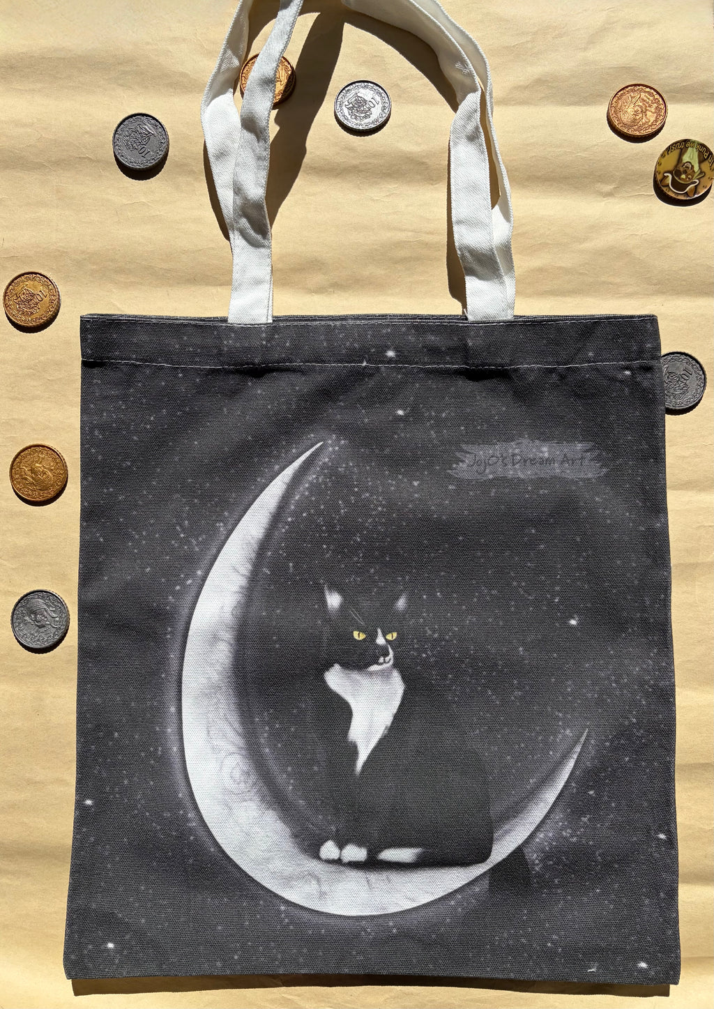 Cat on the Moon Tote Bag!