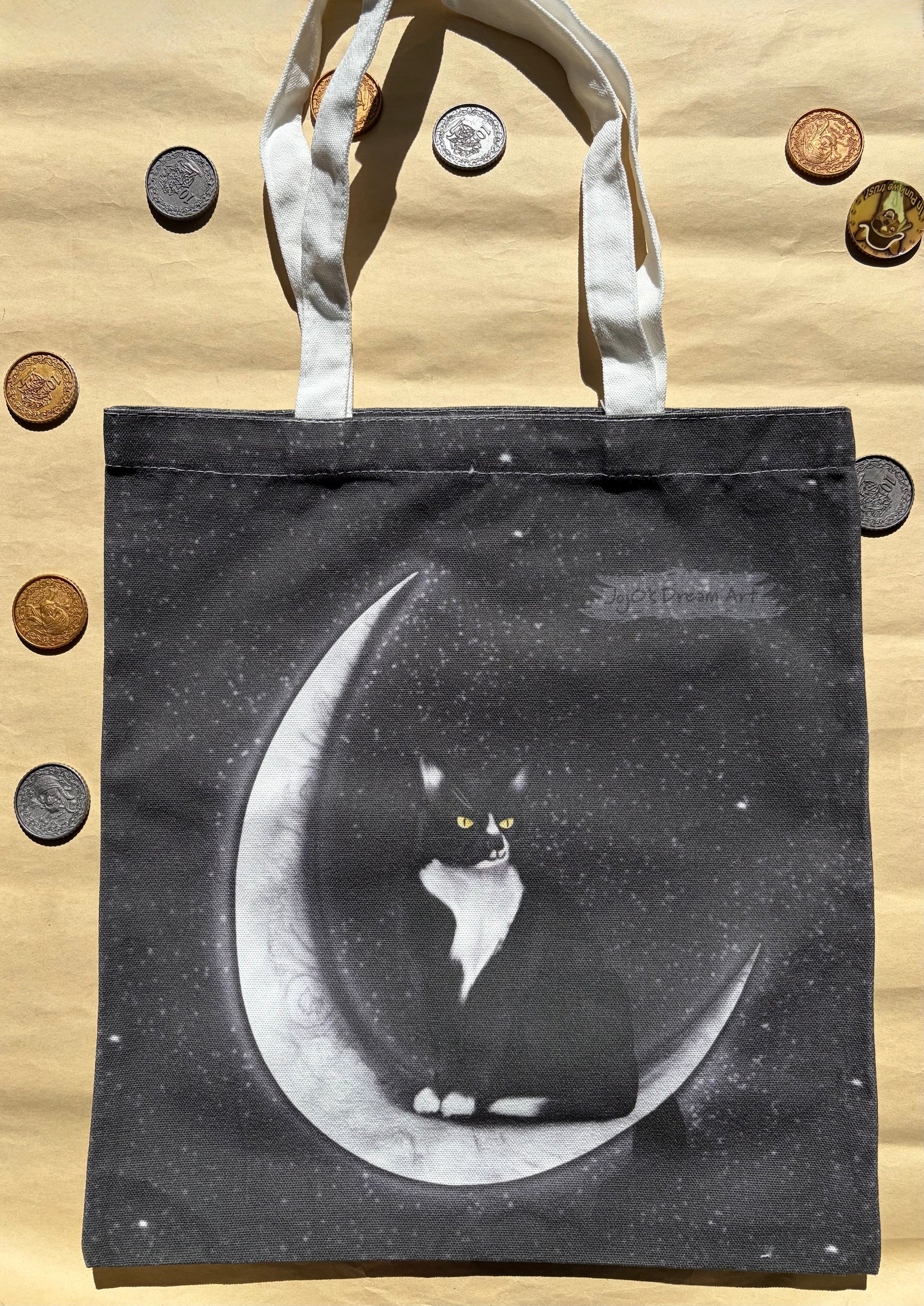 Cat on the Moon Tote Bag!