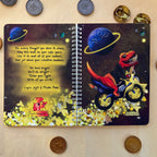 Rex the Space Dinosaur Silver and Gold A5 Spiral Notebook (dinostar)