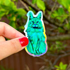 Aqua the Water Cat Holographic Sticker!