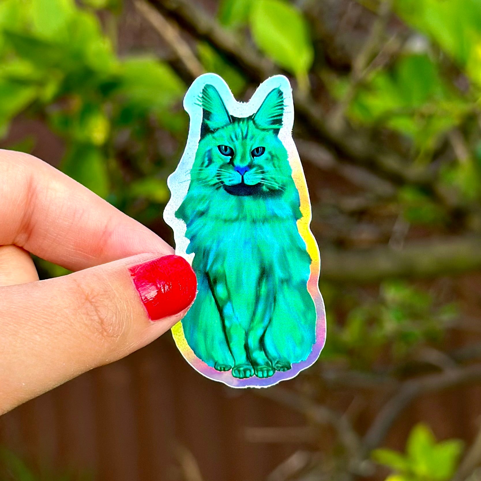 Aqua the Water Cat Holographic Sticker!