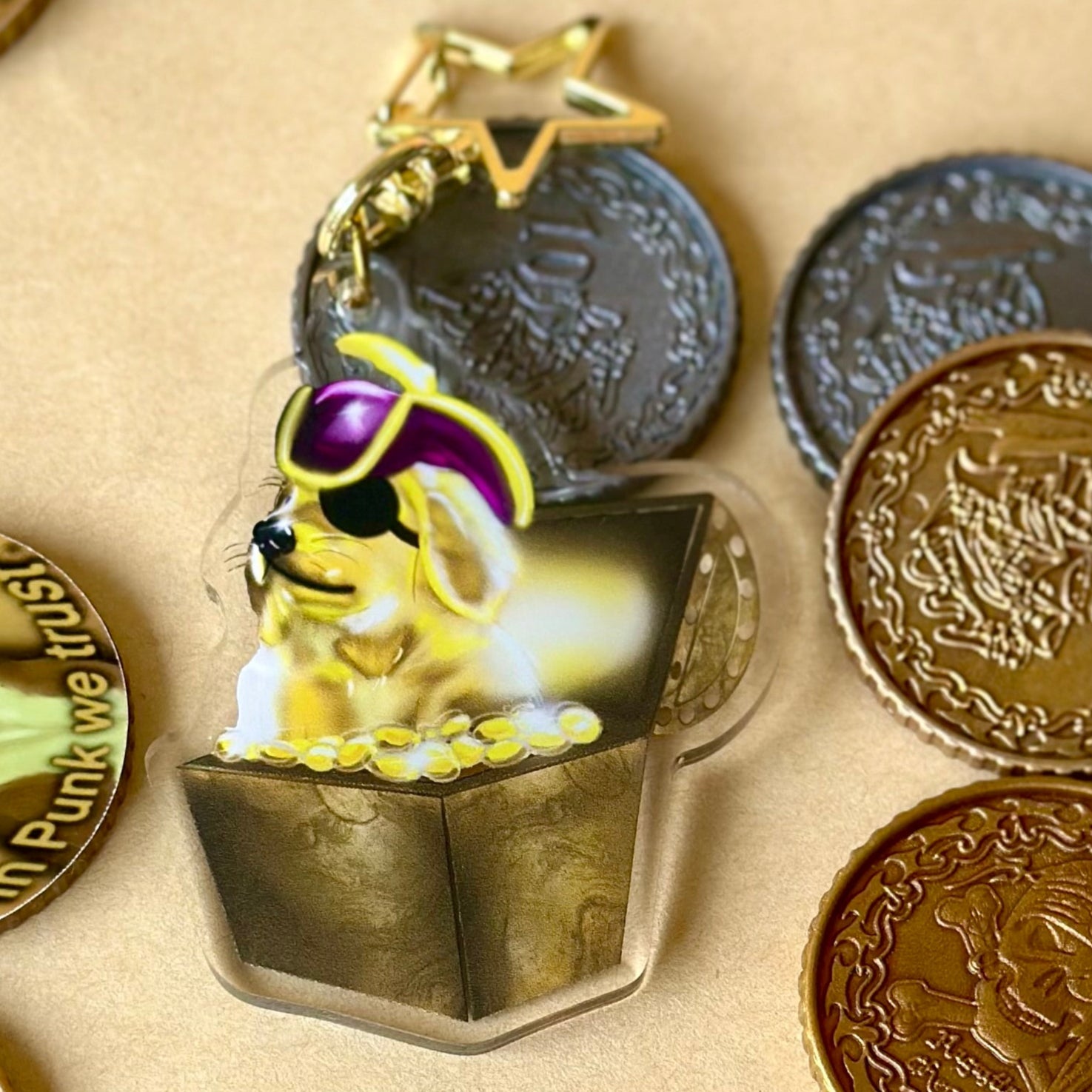 Golden Treasure Retriever Acrylic Keychain or Lanyard!