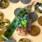 Pot Plant Flash the Cattle dog Acrylic Keychain or Lanyard!