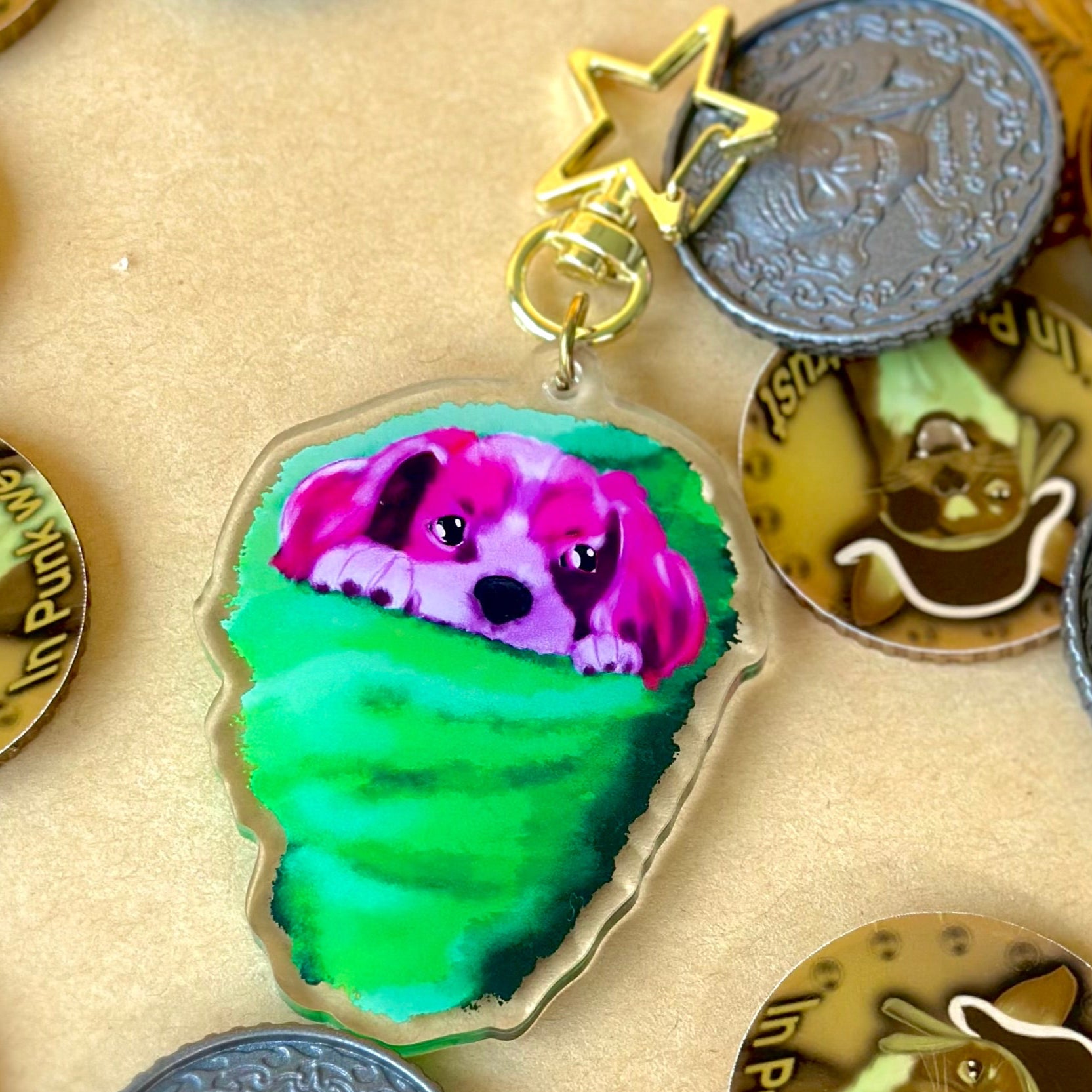 Cotton Candy King Cavalier Acrylic Keychain