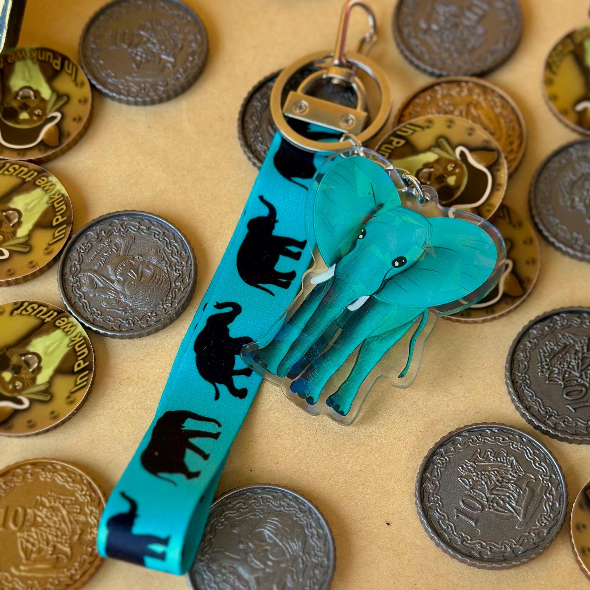 Elephant Lanyard with Keychain Charm