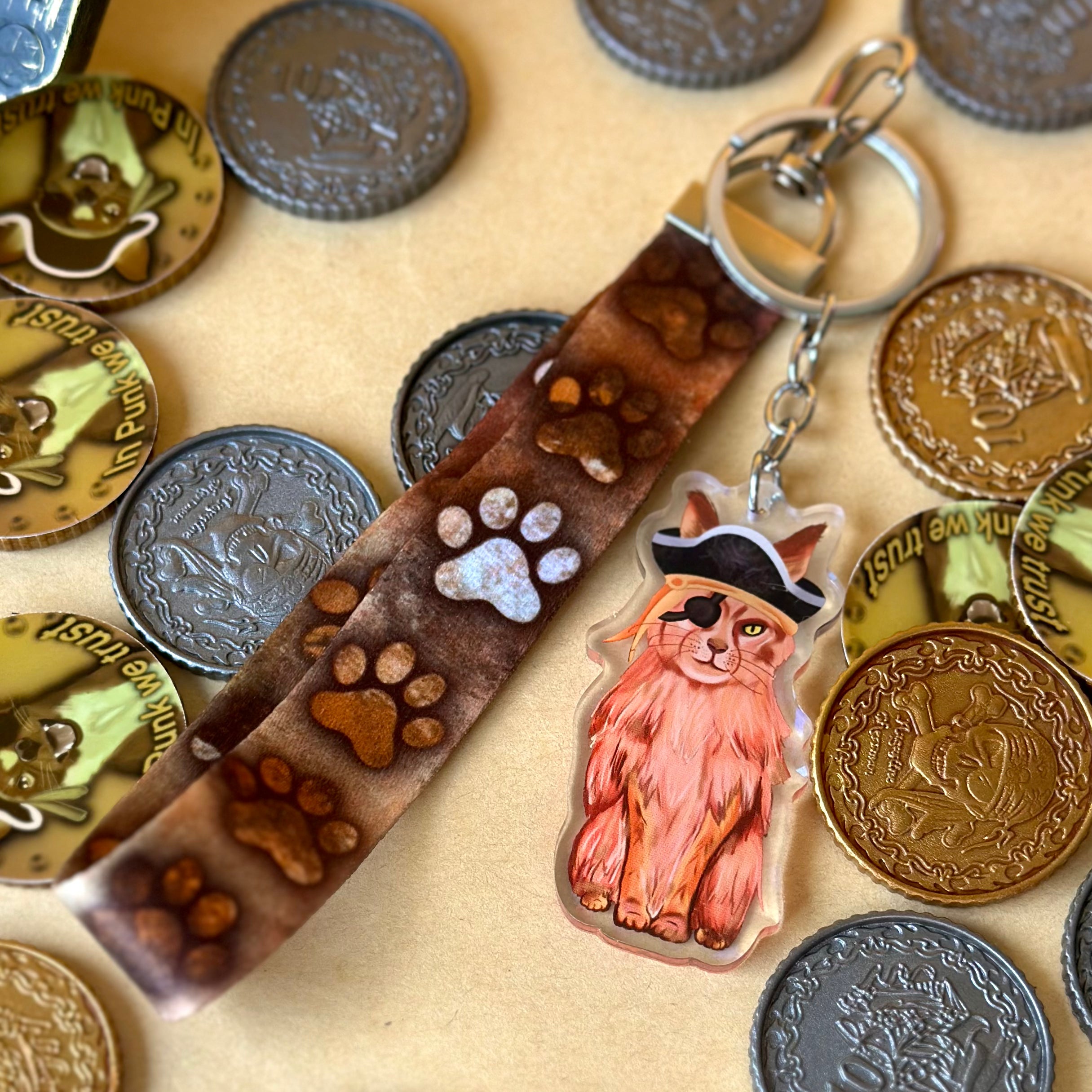 Captain Purrl The Pirate Cat Lanyard!