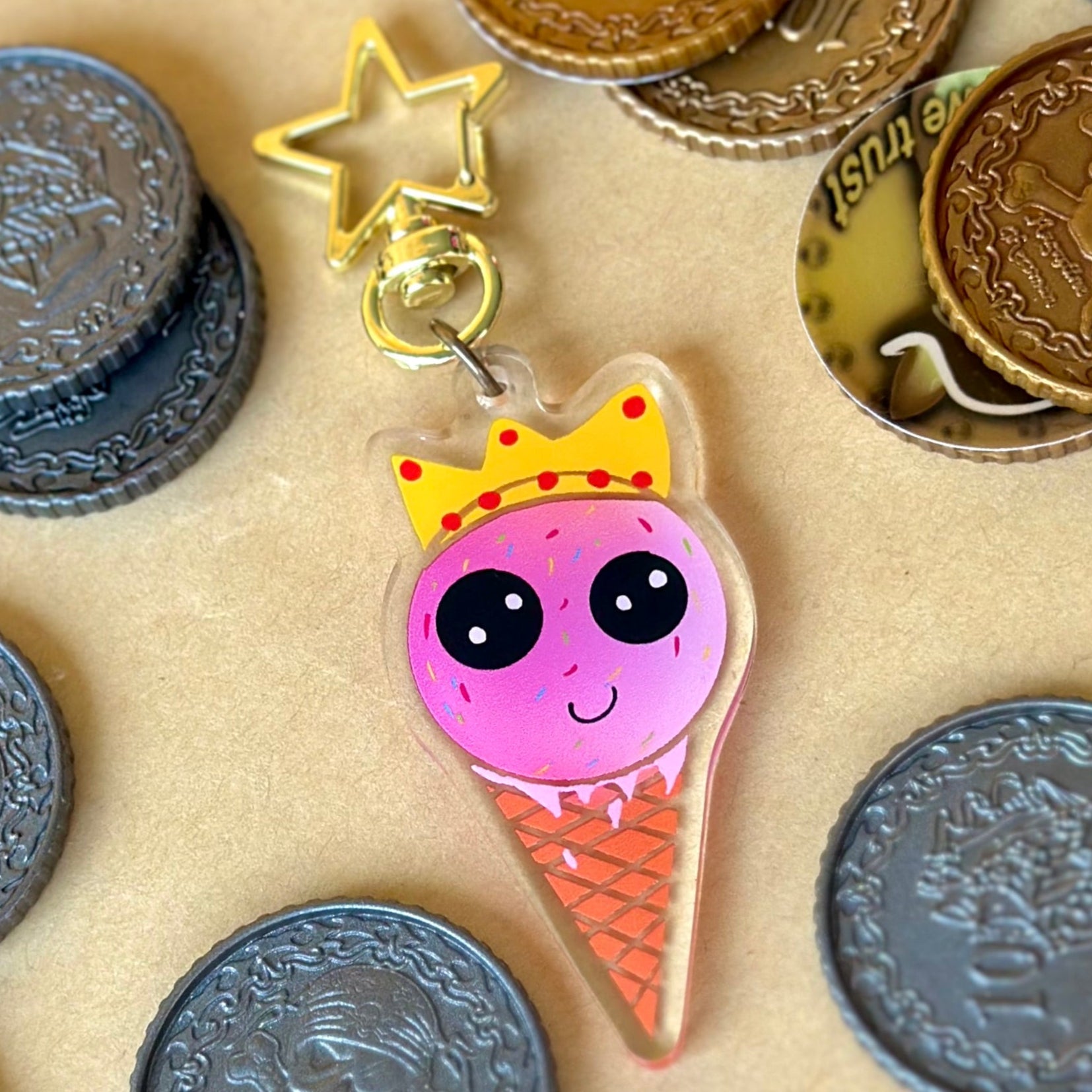Ice Cream Queen Acrylic Keychain or Lanyard!