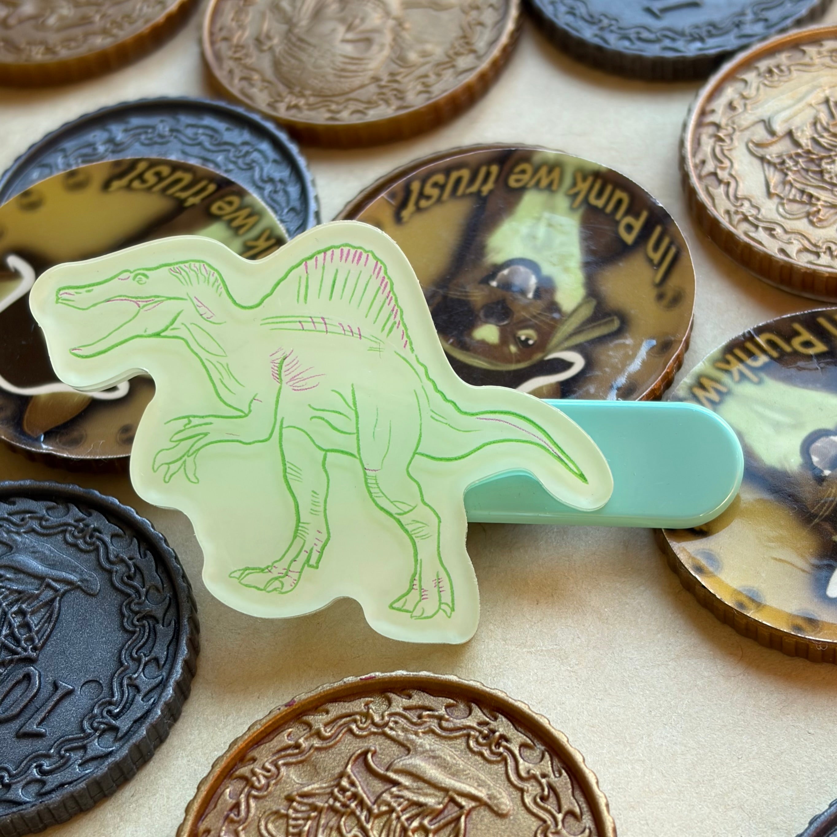 Spinosaurus Dinosaur Glow in the Dark Hair Clip