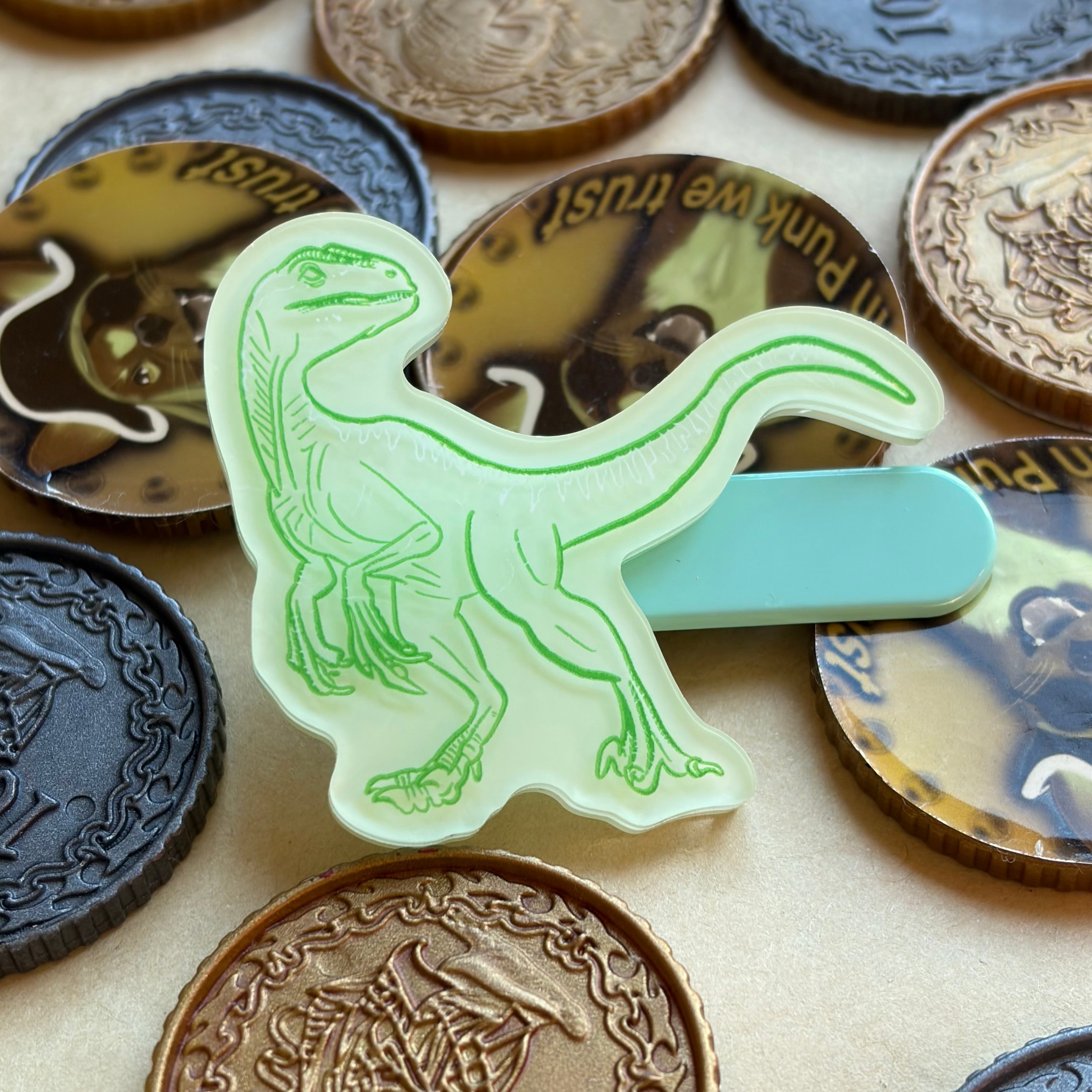 Velociraptor Dinosaur Glow in the Dark Hair Clip