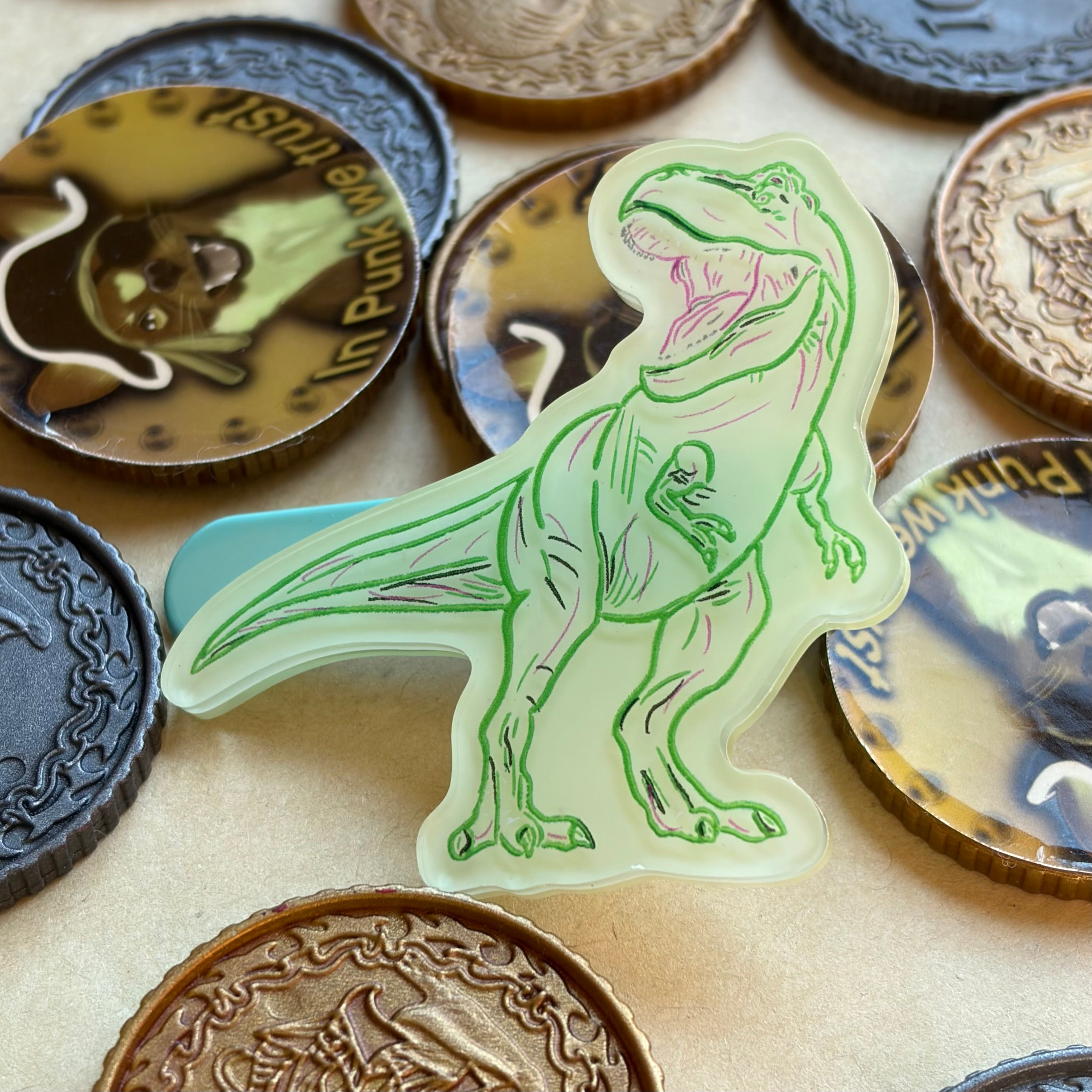 T-Rex Dinosaur Glow in the Dark Hair Clip