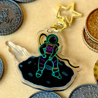 Falling Astronaut Acrylic Keychain or Lanyard!
