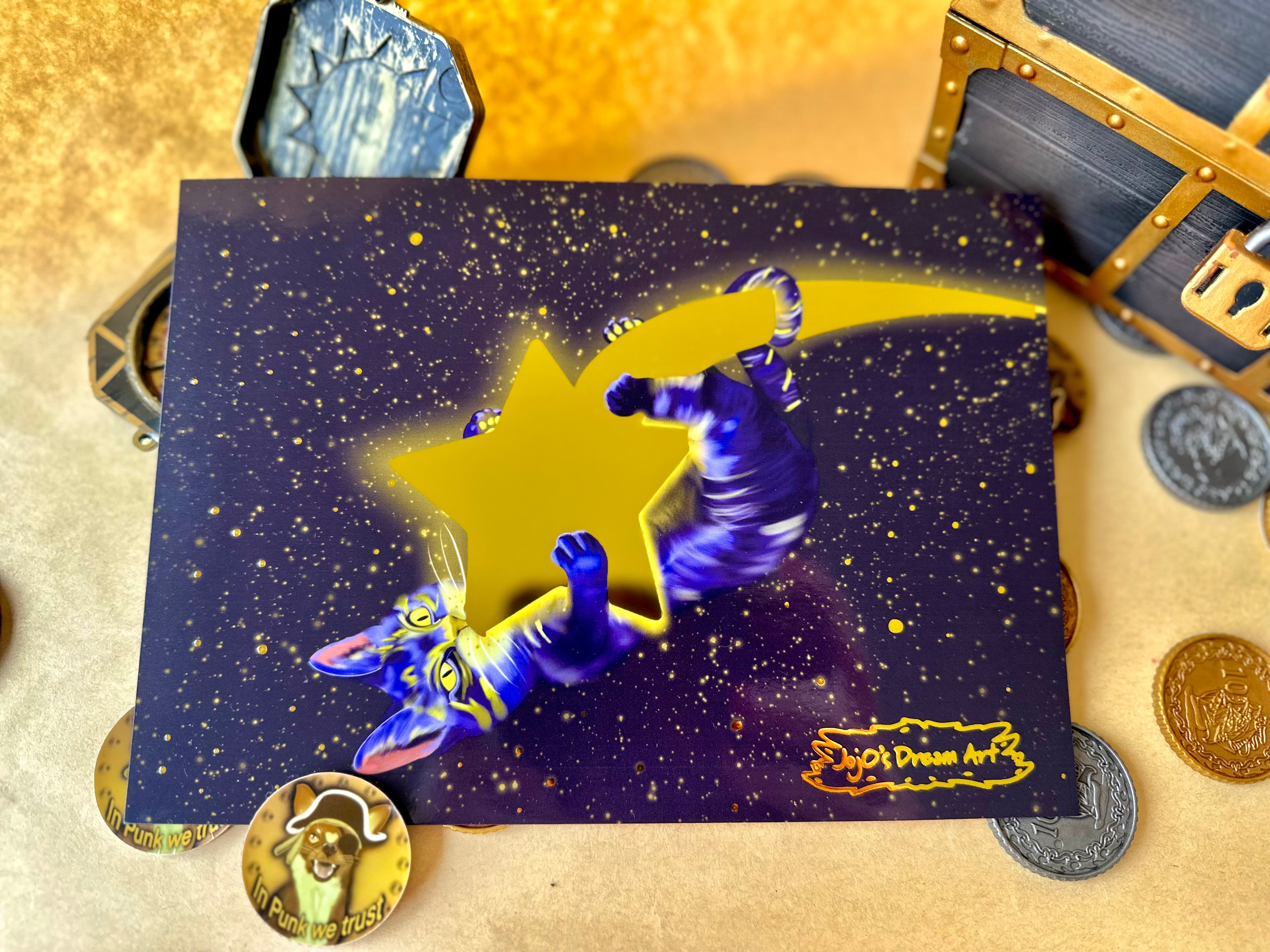 Luna the Chaotic Cosmic Cat Foil Print!