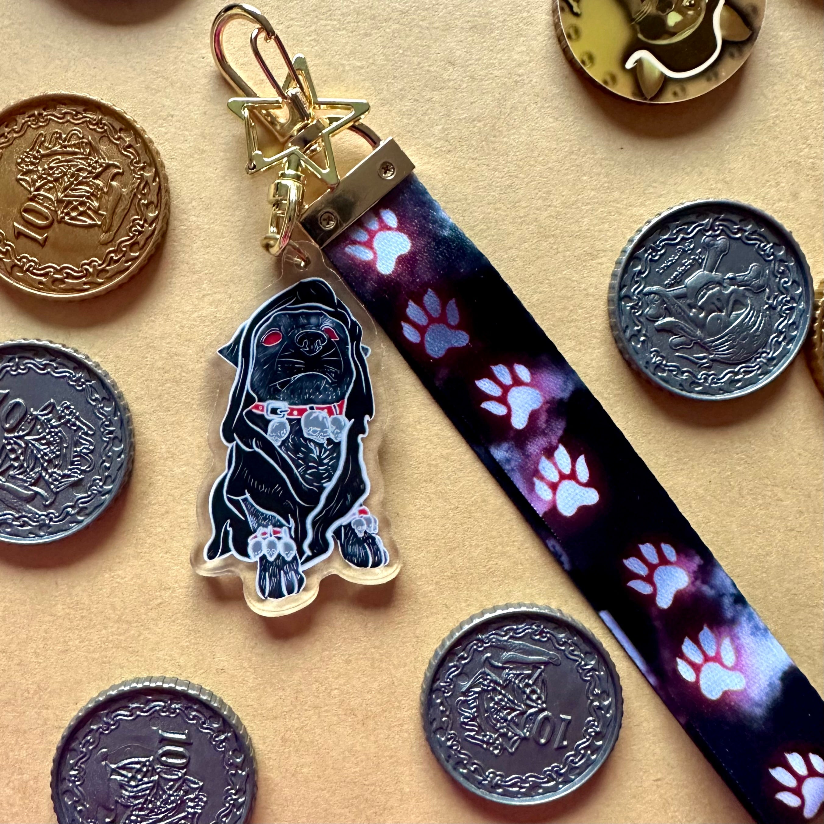 Thomas the Goth Bulldog Acrylic Keychain or Lanyard!