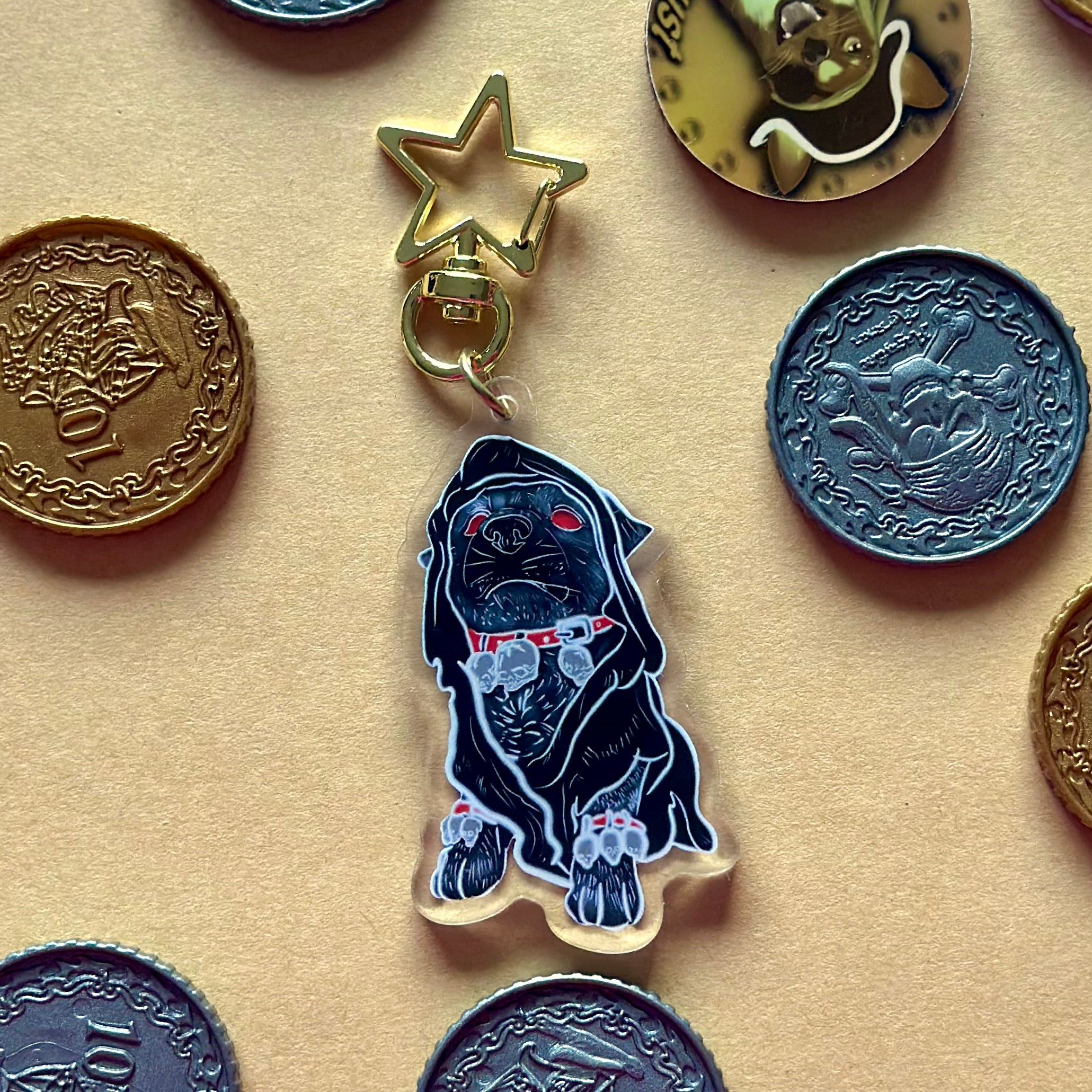 Thomas the Goth Bulldog Acrylic Keychain or Lanyard!