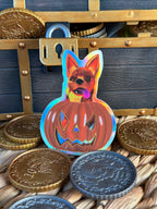 Pirate Punk in a Pumpkin Chihuahua Holographic Sticker 